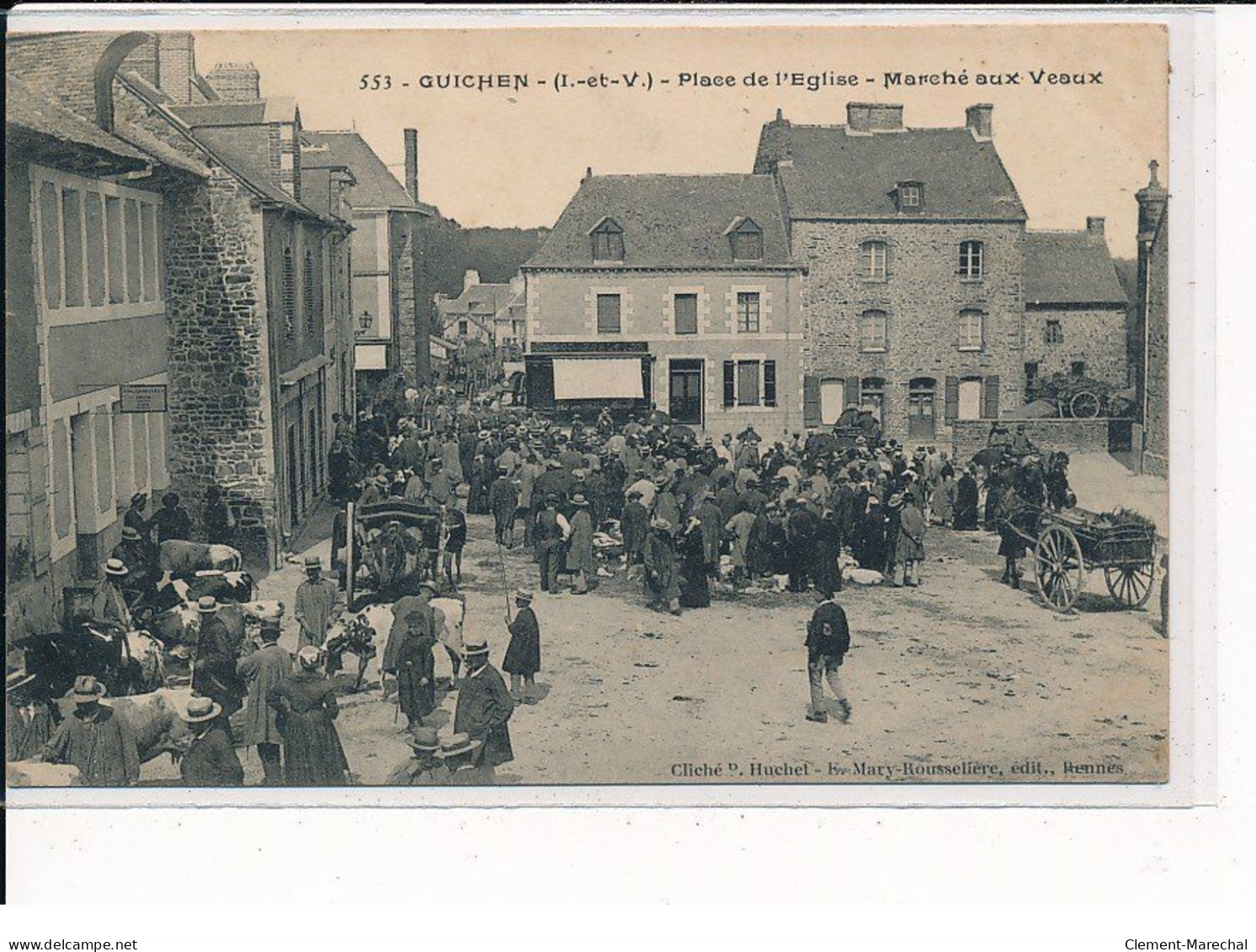 GUICHEN : Place De L'Eglise, Marché Aux Veaux - Très Bon état - Sonstige & Ohne Zuordnung