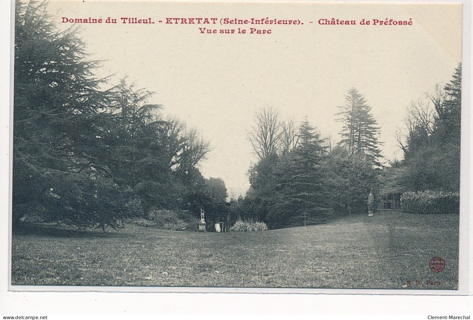 ETRETAT : Domaine Du Tilleul, Chateau De Préfossé Vue Sur Le Parc - Très Bon état - Etretat