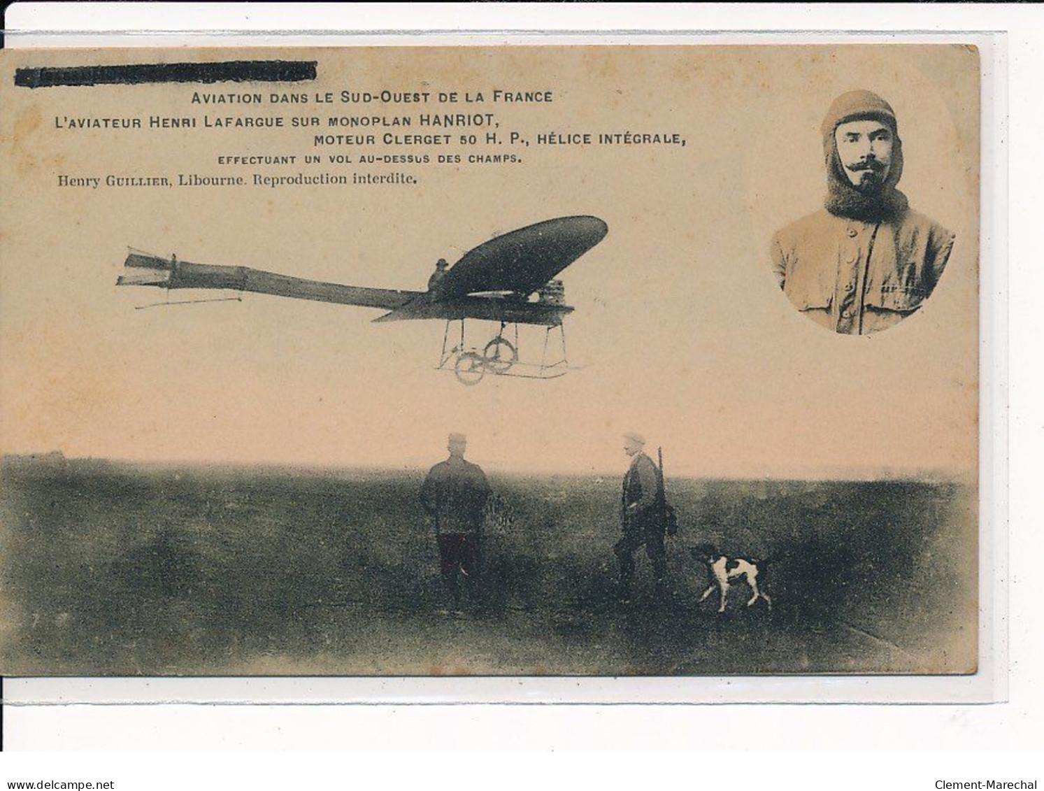 Edition LIBOURNE : Aviation, L'aviateur Henri Lafargue Sur Monoplan Hanriot - Très Bon état - Libourne