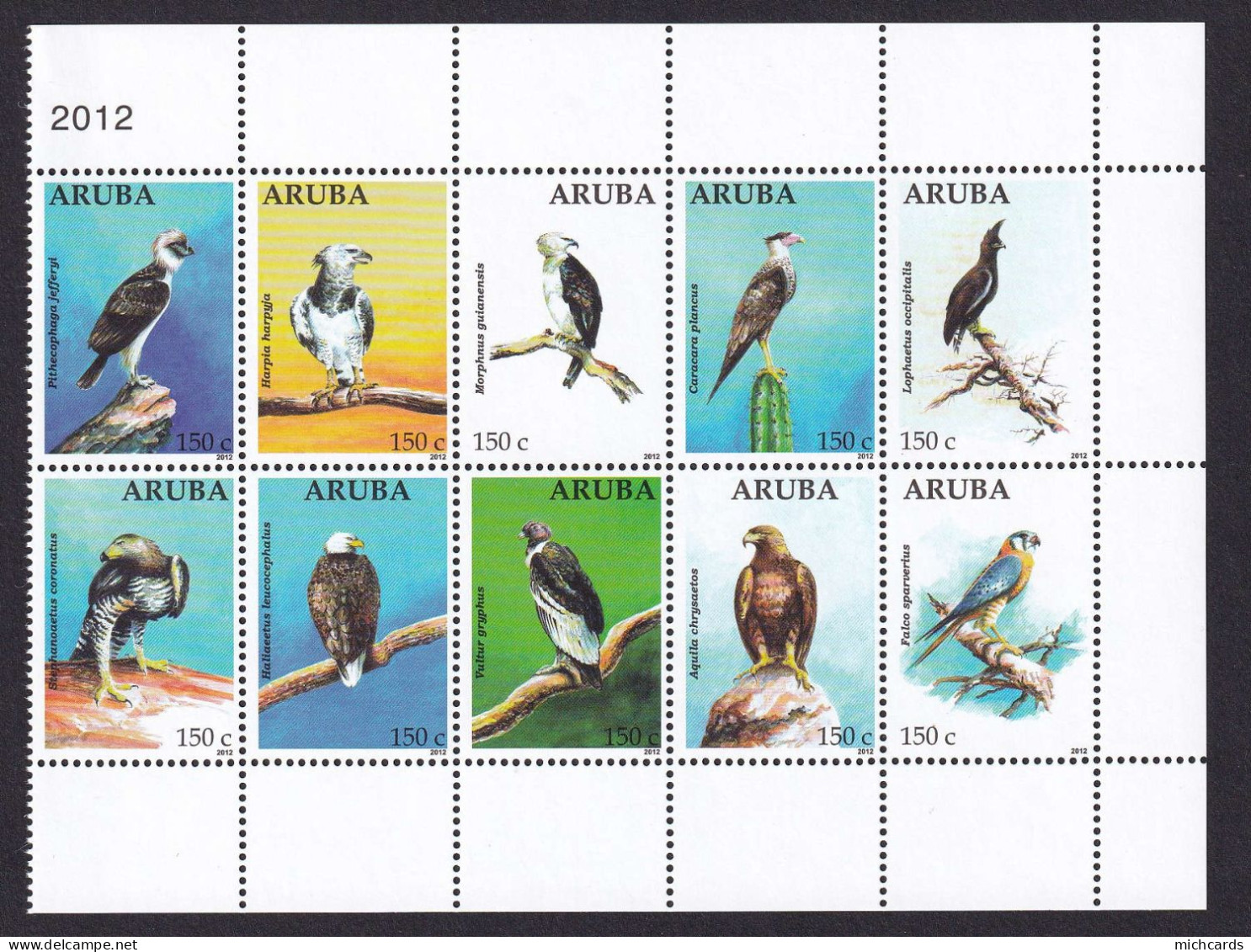 323 ARUBA 2012 - Y&T 611/20 - Oiseau Aigle - Neuf ** (MNH) Sans Charniere - Curaçao, Antilles Neérlandaises, Aruba