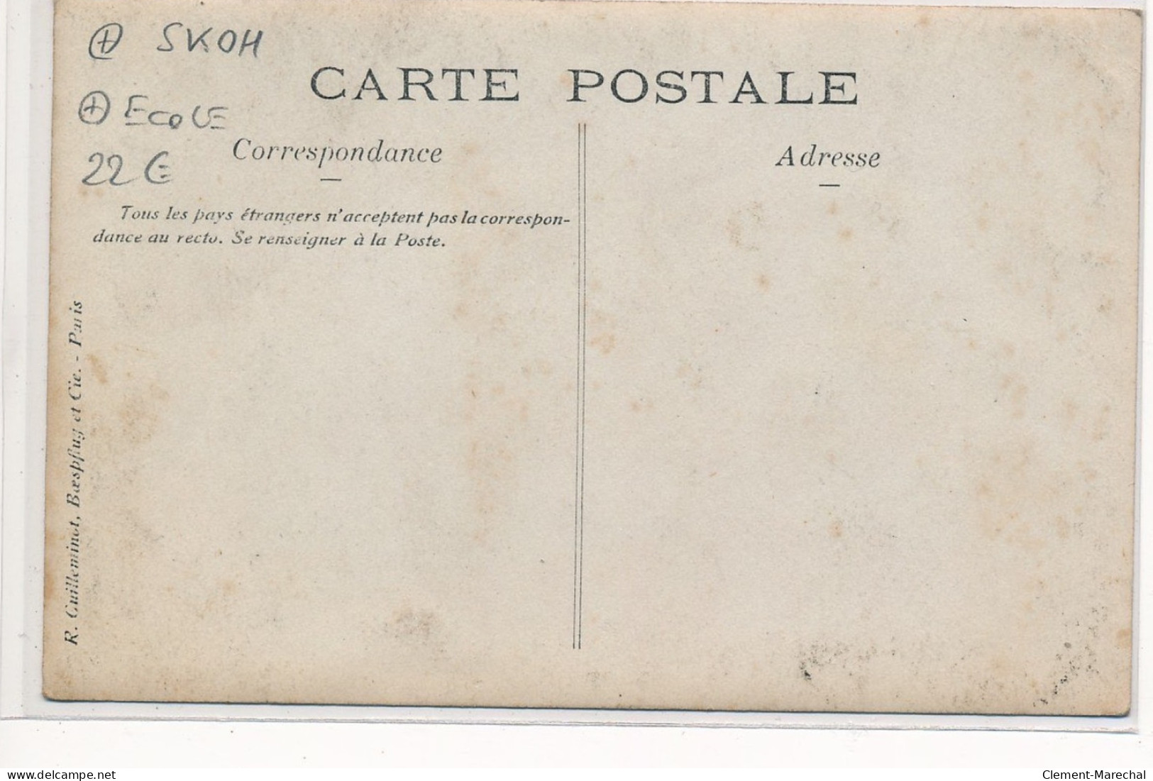 CARTE PHOTO A LOCALISER : Skoh, Ecole - Tres Bon Etat - Foto