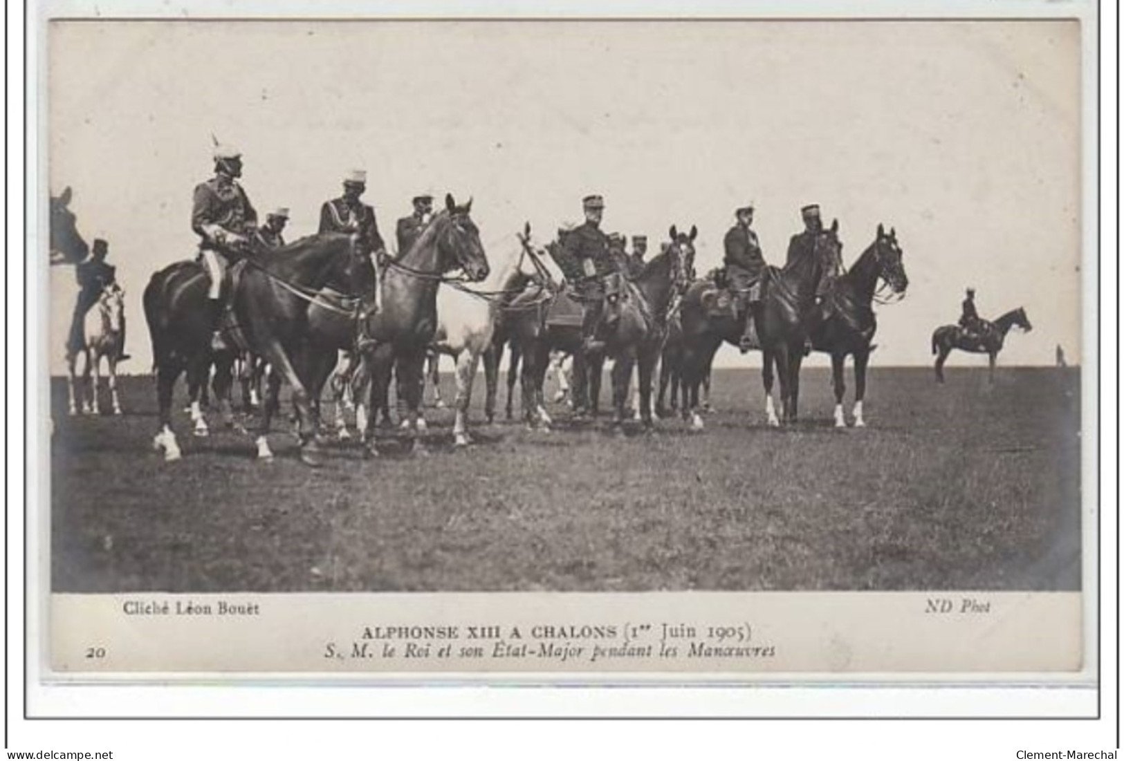 CHALONS : Alphonse XIII - 1er Juin 1905 - S. M. Le Roi Et Son état-major Pendant Les Manoeuvres - état - Châlons-sur-Marne