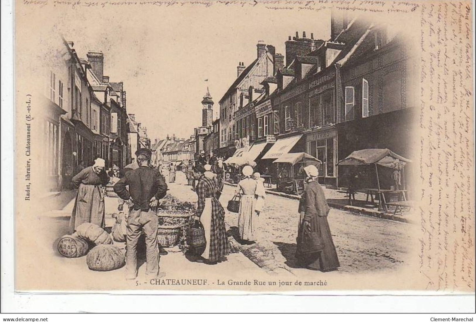 CHATEAUNEUF : La Grande Rue Un Jour De Marché - Très Bon état - Other & Unclassified