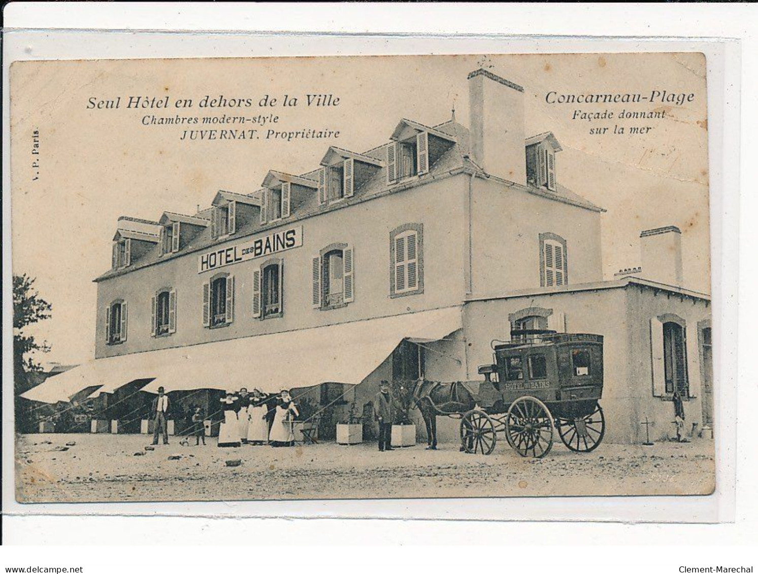 CONCARNEAU : Seul Hôtel En Dehors De La Ville, JUVERNAT, Propriétaire, Façade Donnant Sur La Mer - état - Concarneau