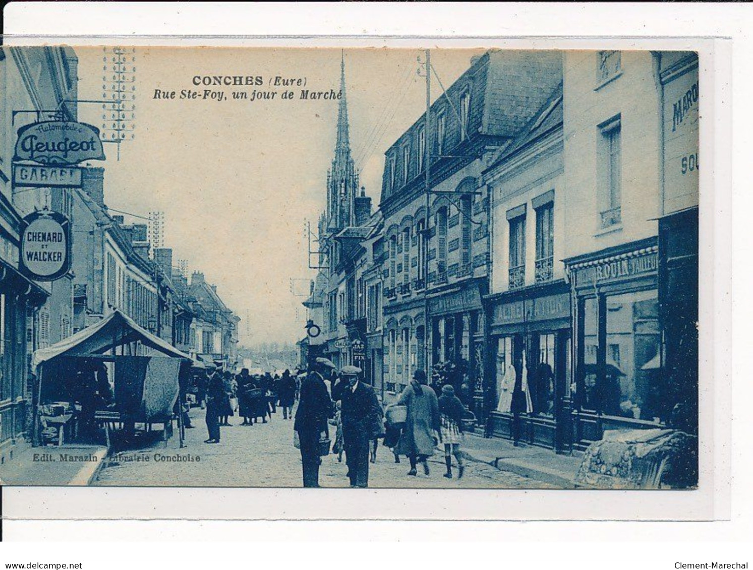 CONCHES : Rue Ste-Foy, Un Jour De Marché - Très Bon état - Conches-en-Ouche