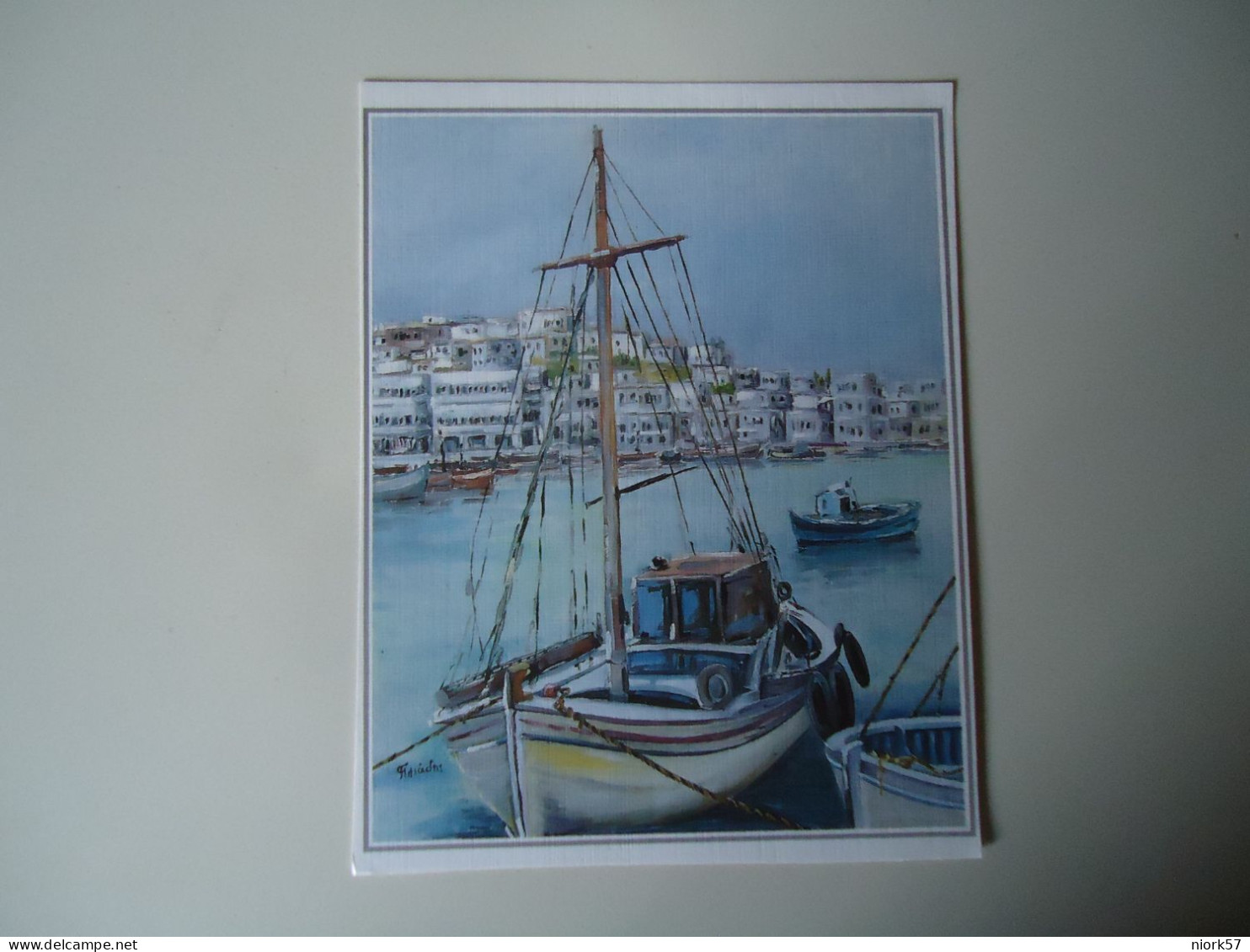 GREECE  POSTCARDS  PAINTINGS  ΗΛΙΑΔΗΣ  SHIPS   MORE PURHASES 10% DISCOUNT - Griekenland