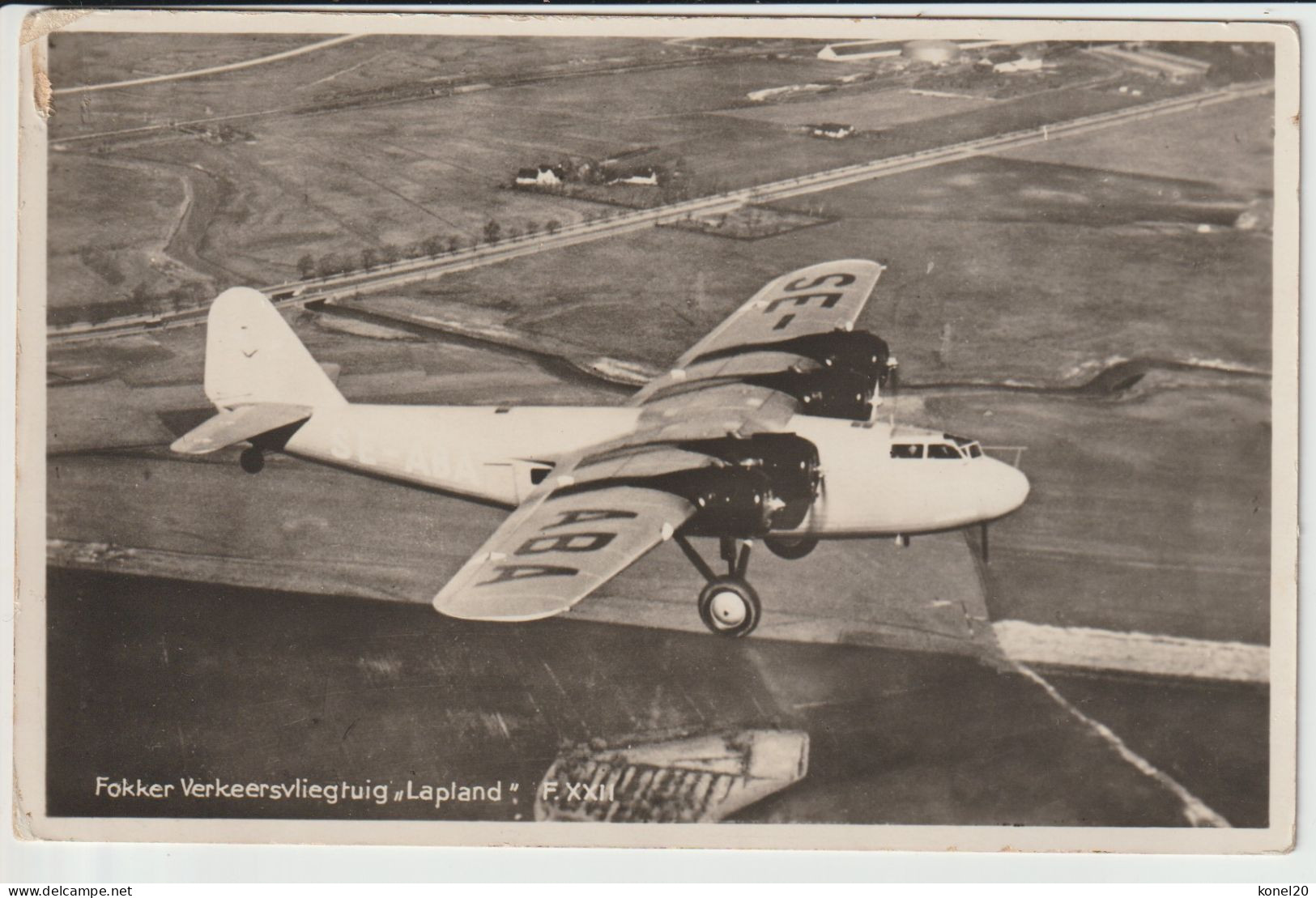 Vintage Rppc Swedish ABA Fokker F-22 Aircraft - 1919-1938: Fra Le Due Guerre