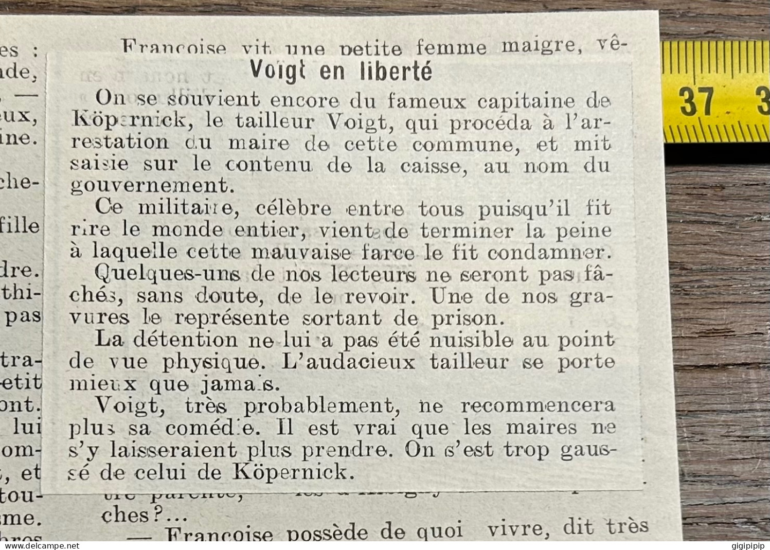 1908 PATI  Tailleur Voigt Sortant De La Prison De Tegel FAMEUX CAPITAINE DE KOPERNICK - Sammlungen