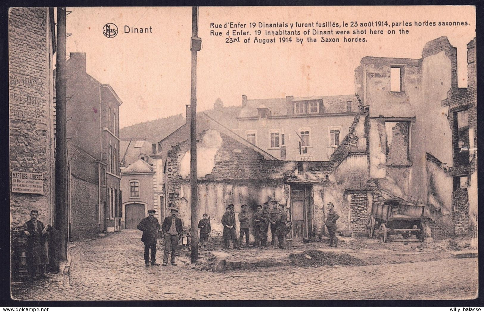 +++ CPA - DINANT - Rue D'Enfer - Fusillés Guerre 1914 // - Dinant