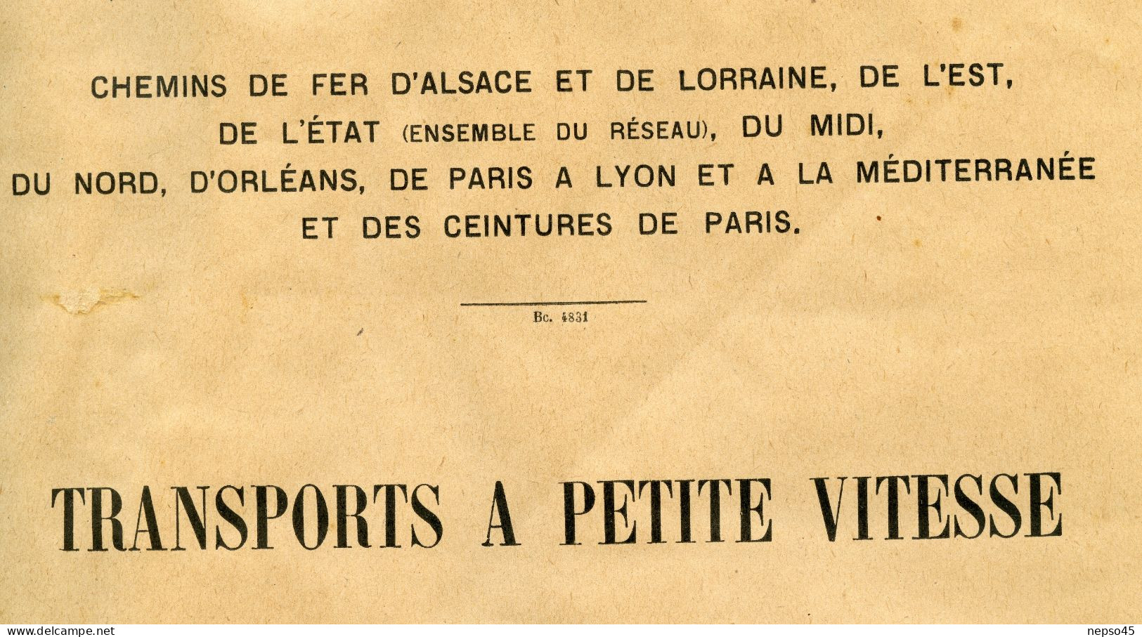 Instructions Générales.1926.Transport à Petite Vitesse.Chemins De Fer.Alsace-Lorraine.de L'Est.d'Etat.du Midi.du No - Railway