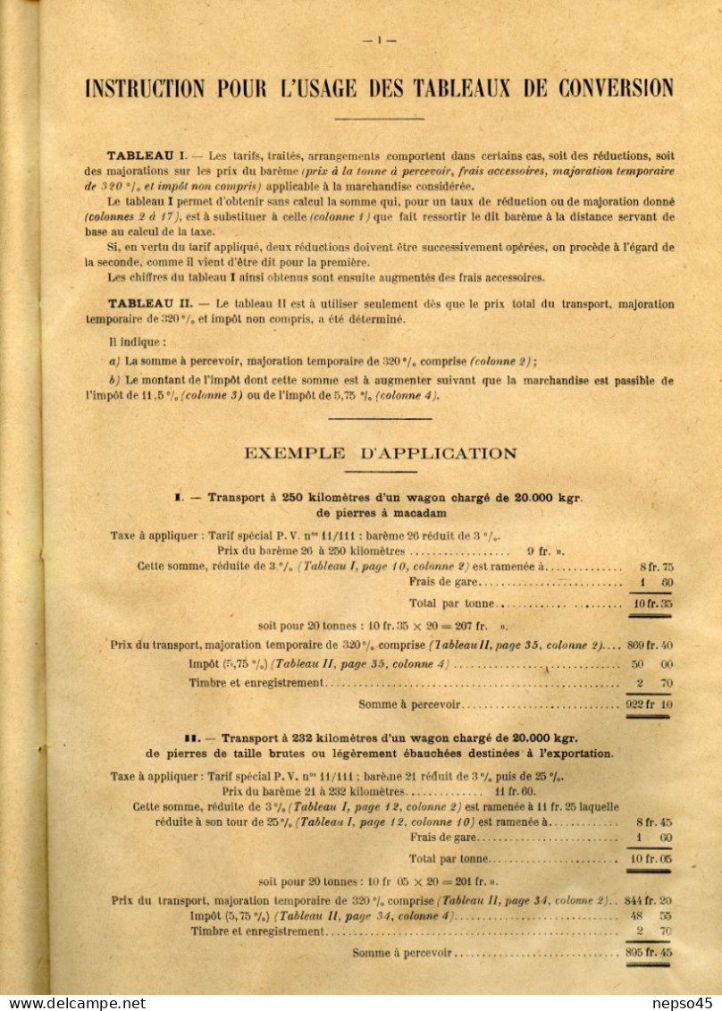 Instructions Générales.1926.Transport à Petite Vitesse.Chemins De Fer.Alsace-Lorraine.de L'Est.d'Etat.du Midi.du No - Spoorweg