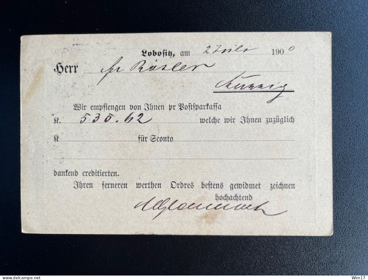 AUSTRIA 1900 POSTCARD LOBOSITZ LOVOSICE TO AUSSIG 03-07-1900 OOSTENRIJK OSTERREICH - Briefkaarten
