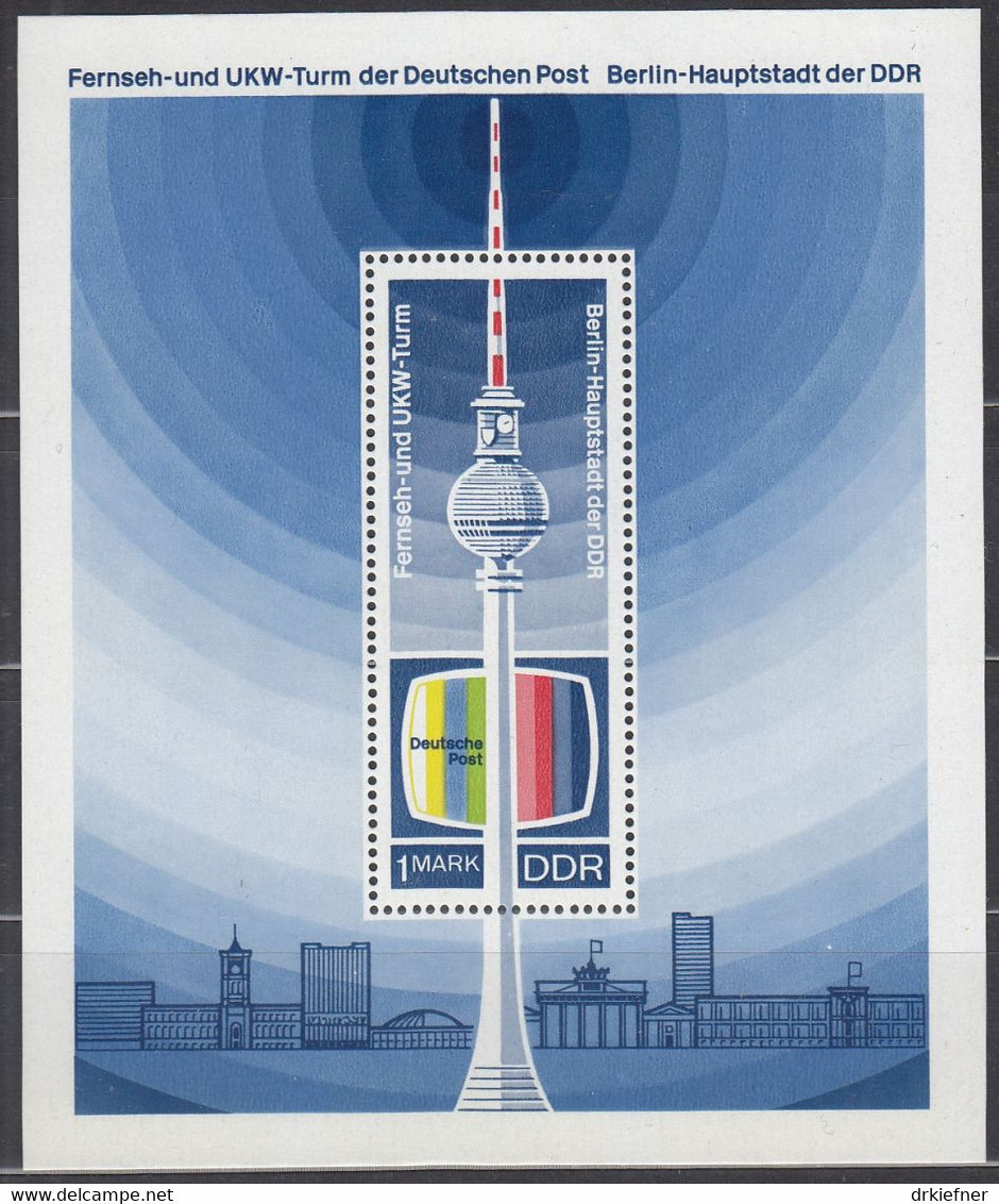 DDR  Block 30, Postfrisch **, 20 Jahre DDR, Fernsehturm 1969 - Autres & Non Classés