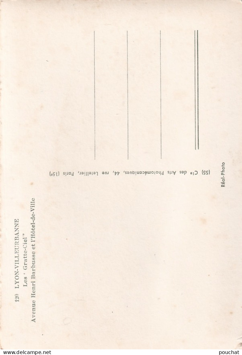 Z+ Nw-(69) LYON VILLEURBANNE - LES GRATTE CIEL AVENUE HENRI BARBUSSE ET L'HOTEL DE VILLE - Villeurbanne