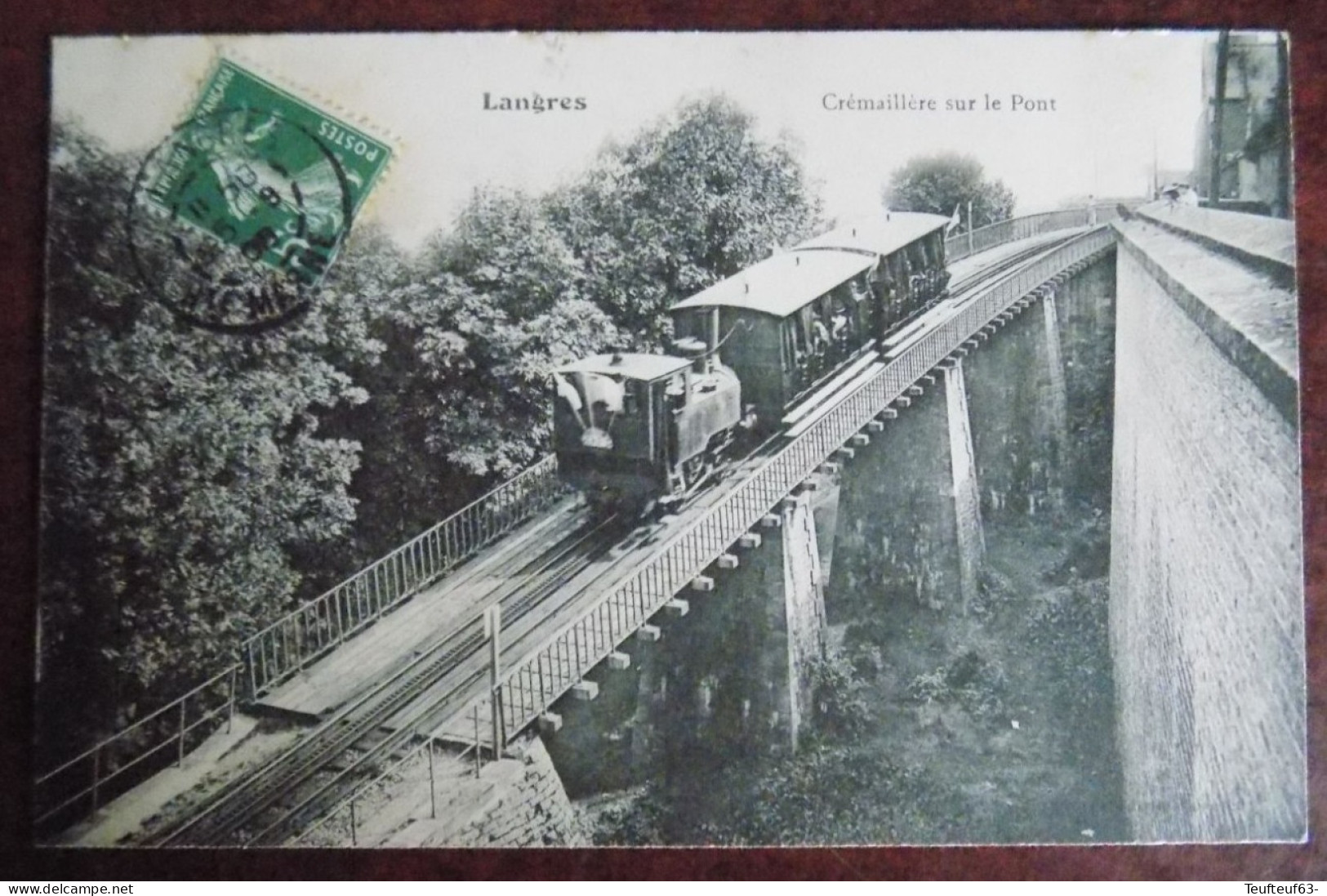 Cpa Langres ; Crémaillère Sur Le Pont - Langres