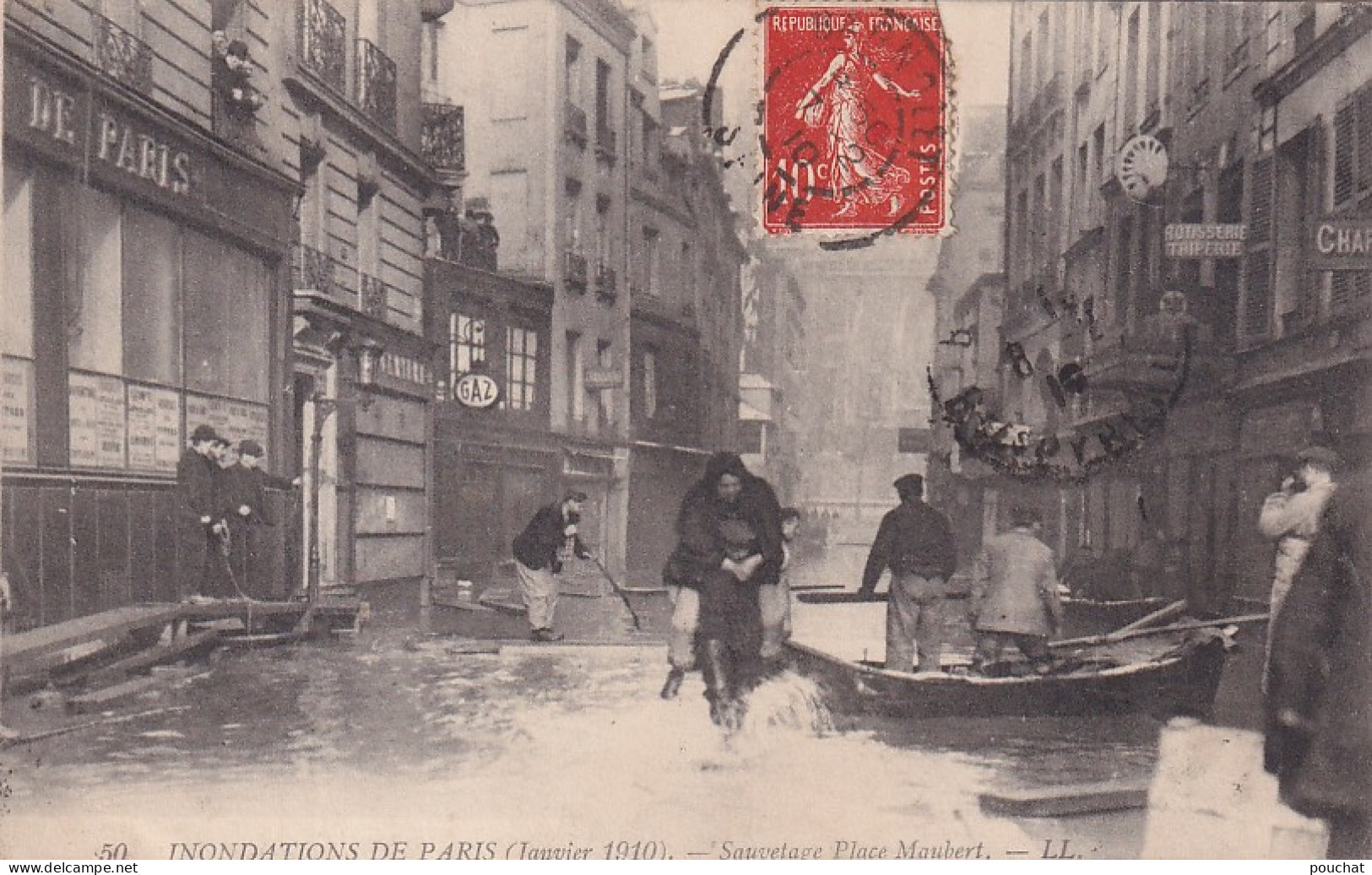 Z++ Nw-(75) INONDATIONS DE PARIS  JANVIER 1910 - SAUVETAGE PLACE MAUBERT - Paris Flood, 1910