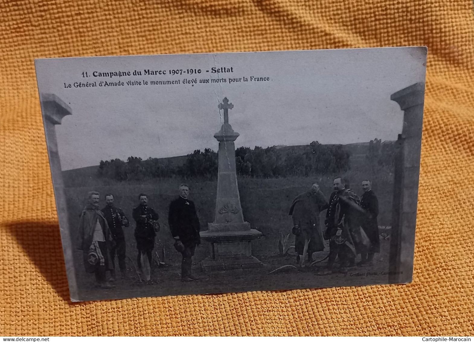 *A17*- Cp41 - SETTAT : Le Général D'Amade Visite Le Monument élevé Aux Morts Pour La France - Other & Unclassified