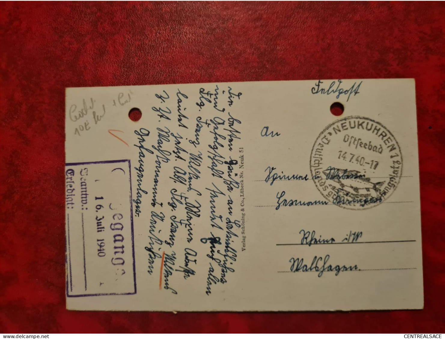 CARTE 1940 NEUKUHREN 1940 OSTSEEBAD - Cartas & Documentos