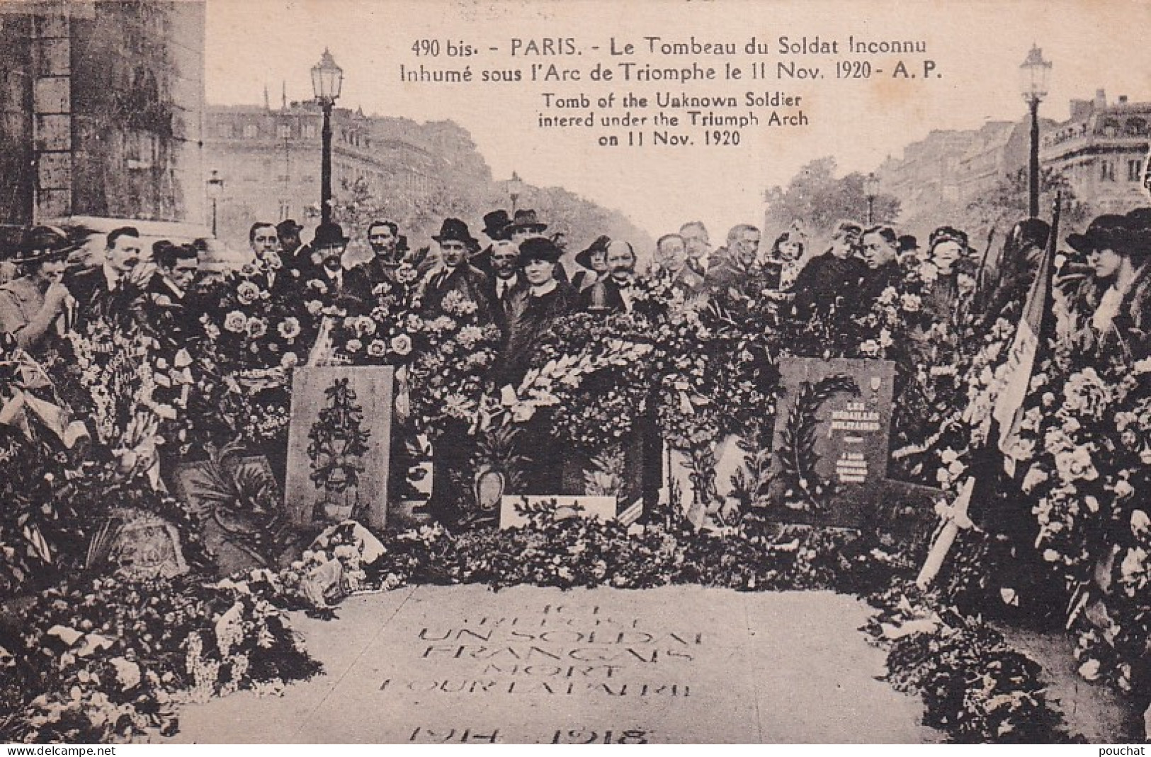 Z++ Nw-(75) PARIS - LE TOMBEAU DU SOLDAT INCONNU INHUME SOUS L'ARC DE TRIOMPHE LE 11 NOV. 1920 - Triumphbogen