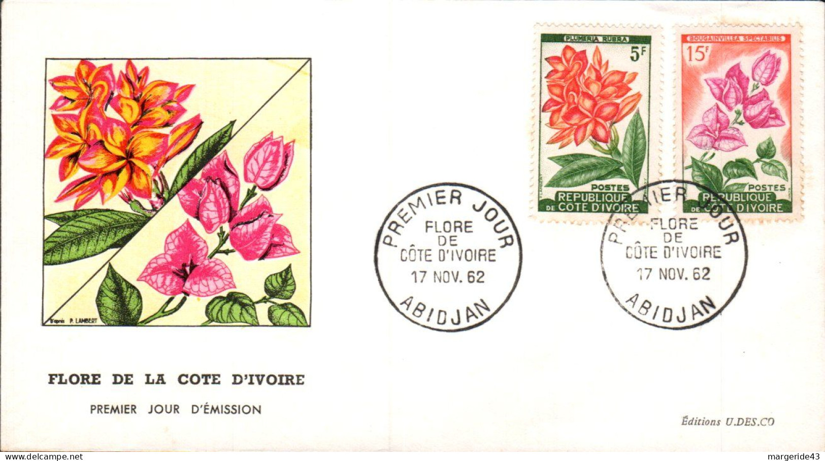 COTE D'IVOIRE FDC 1962 FLORE - Costa De Marfil (1960-...)