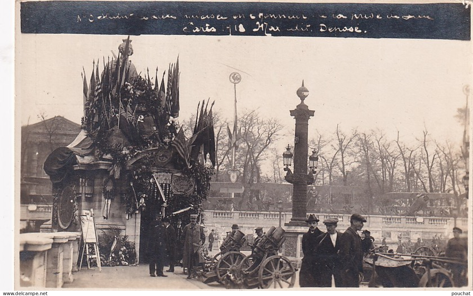 Z++ Nw-(75) PARIS - STATUE DE STRASBOURG - FETE DE LA LIBERATION - PLACE DE LA CONCORDE 1918 - CARTE PHOTO - Markten, Pleinen