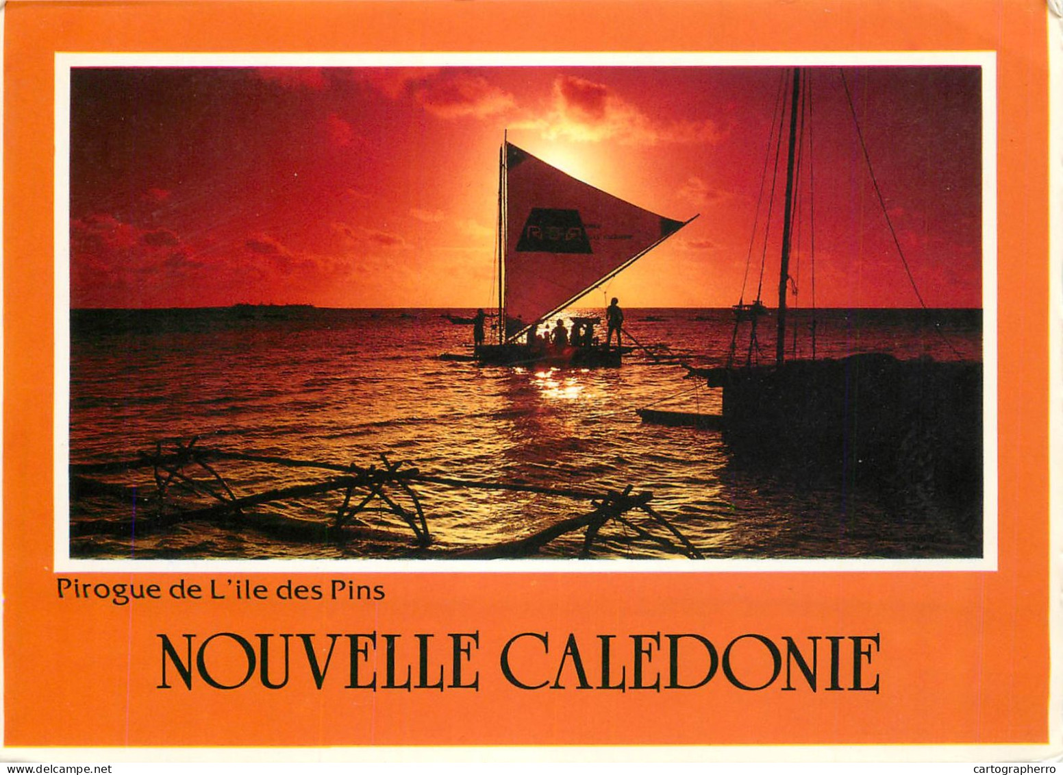 Navigation Sailing Vessels & Boats Themed Postcard Pirogue De L'Ile Des Pins Nouvelle Caledonie - Voiliers