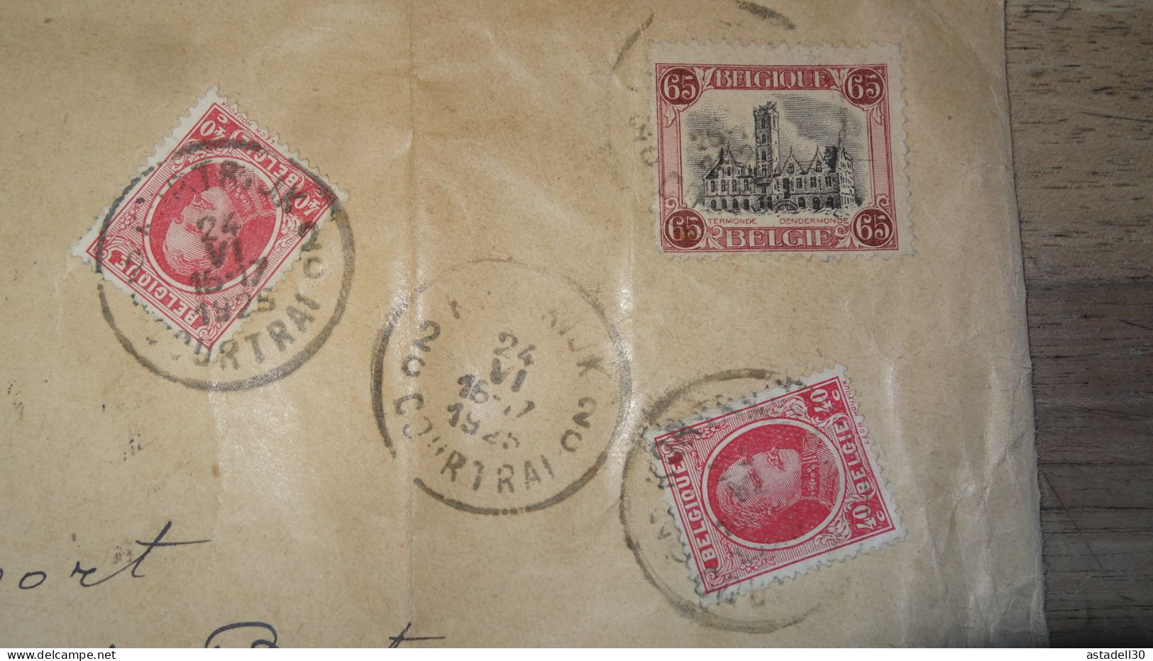 Grande Enveloppe BELGIQUE, Recommandée, Courtrai 1925 .......... 240424......... CL9-60 - Cartas & Documentos