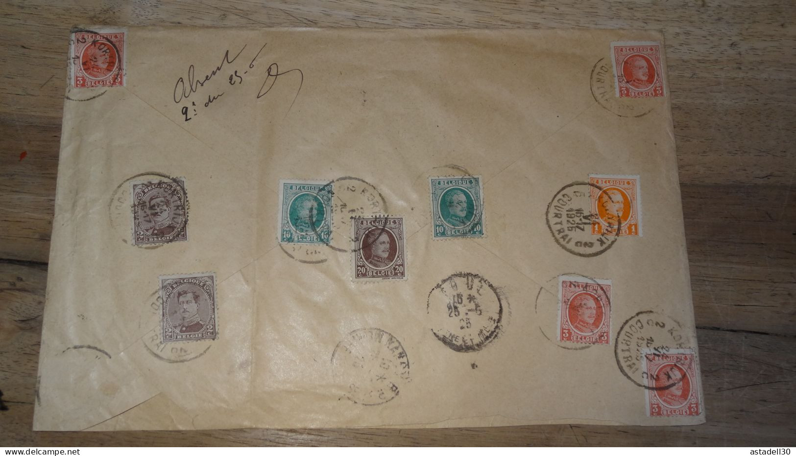 Grande Enveloppe BELGIQUE, Recommandée, Courtrai 1925 .......... 240424......... CL9-60 - Cartas & Documentos