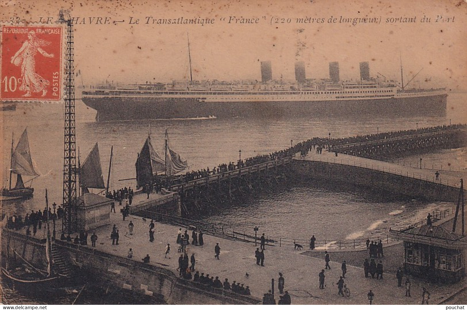 Z++ Nw-(76) LE HAVRE - LE TRANSATLANTIQUE  " FRANCE " SORTANT DU PORT - Portuario