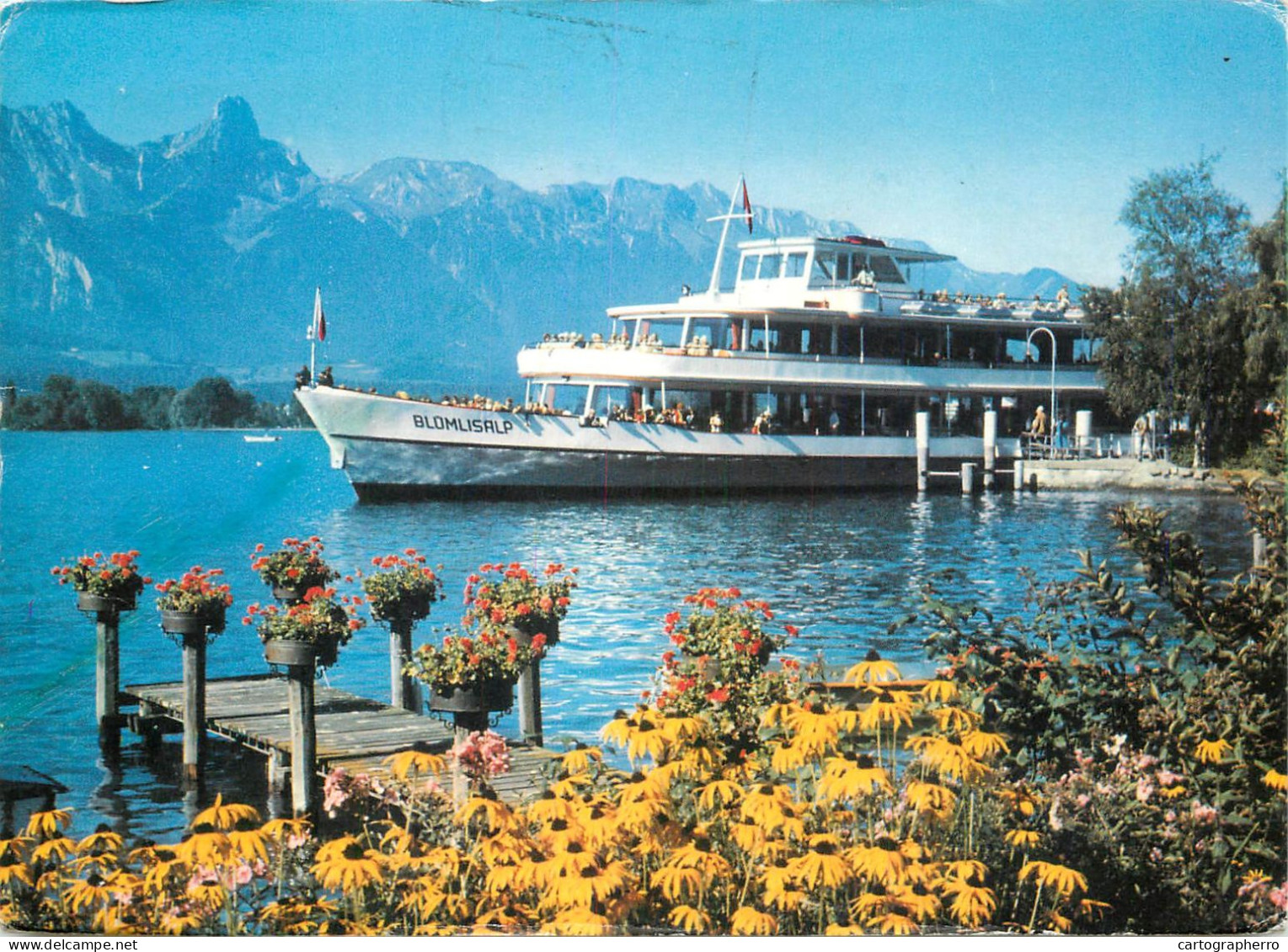 Navigation Sailing Vessels & Boats Themed Postcard Thunersee Mit Stockhorn 1986 - Velieri