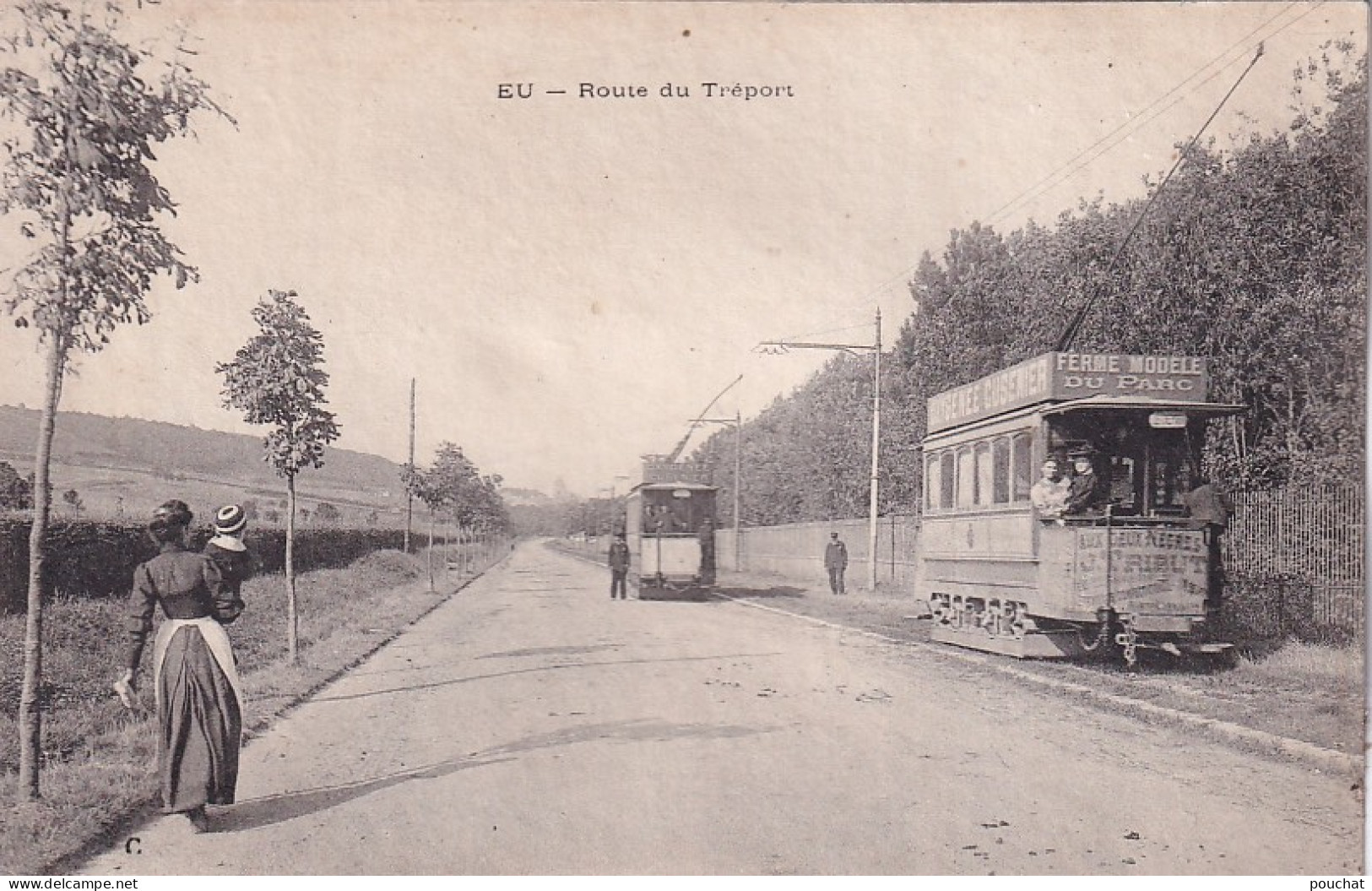 Z++ Nw-(76) EU - ROUTE DU TREPORT - ANIMATION - TRAMWAYS - Eu