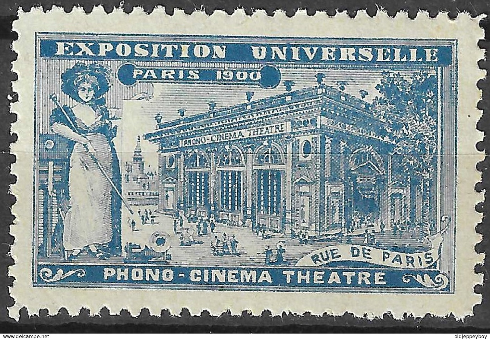 FRANCE ERINOPHILIE FAIR EXPOSITION UNIVERSELLE 1900 PARIS PHONO-CINEMA THEATRE Vignette CINDERELLA MNH** - 1900 – París (Francia)