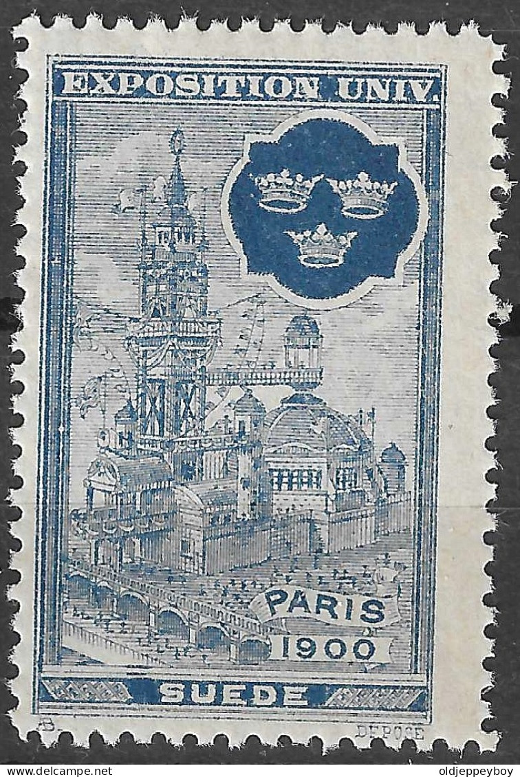 FRANCE ERINOPHILIE FAIR EXPOSITION UNIVERSELLE 1900 PARIS SUEDE SWEDEN  Vignette CINDERELLA MNH** - 1900 – París (Francia)