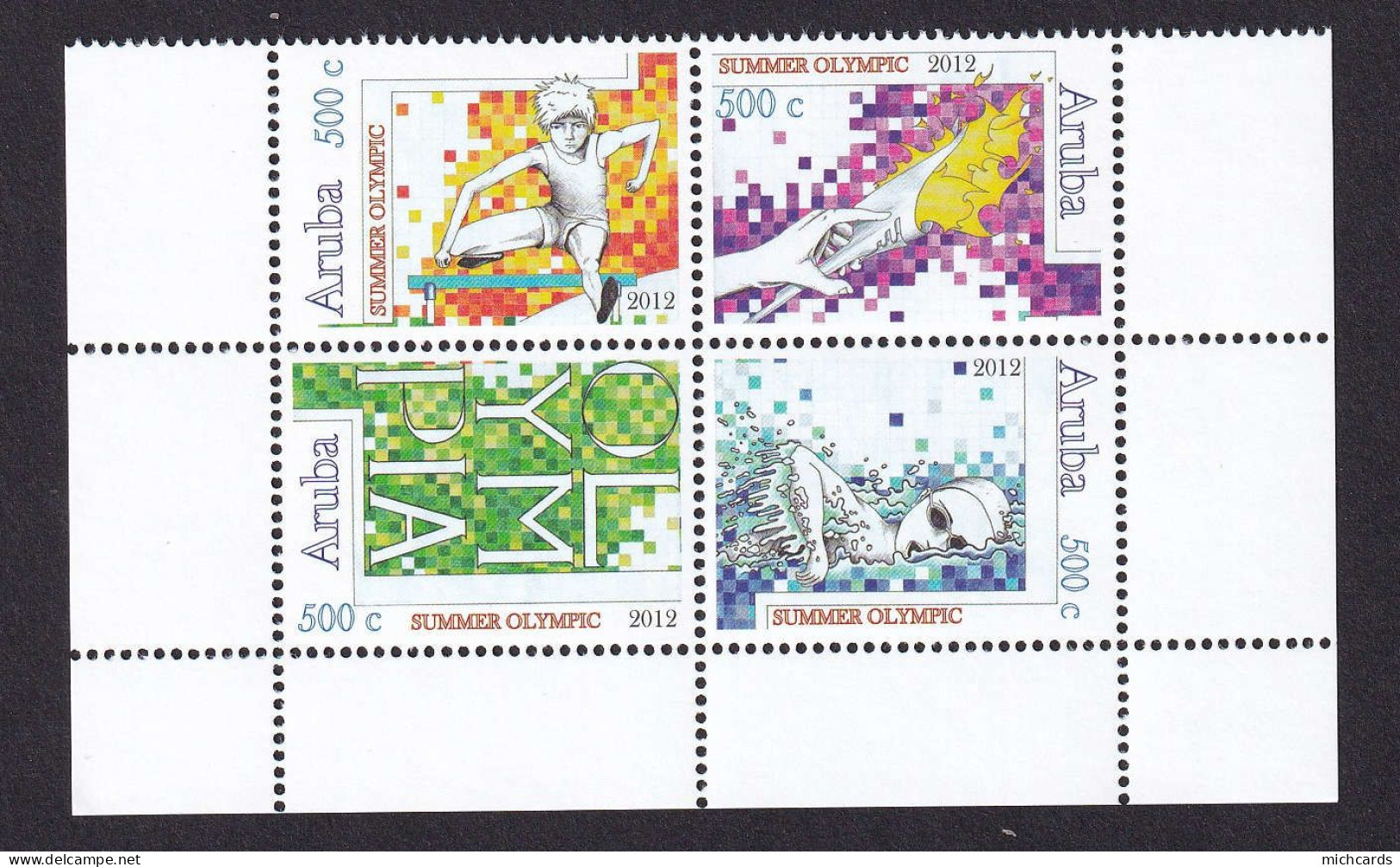 323 ARUBA 2012 - Y&T 625/28 - Jeux Olympiques - Neuf ** (MNH) Sans Charniere - Niederländische Antillen, Curaçao, Aruba