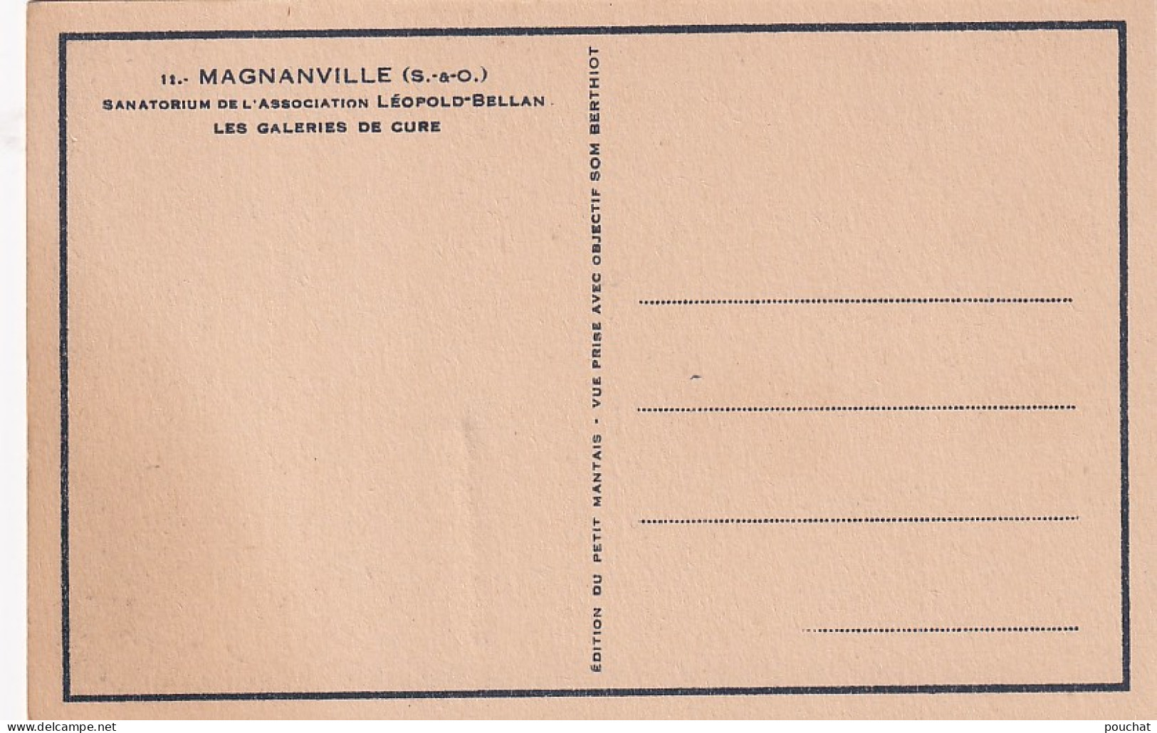 Z++ nw-(78) MAGNANVILLE - SANATORIUM DE L'ASSOC. L. BELLAN : COUR , AILE GAUCHE , PAVILLON WETMORE , GALERIES DE CURE 