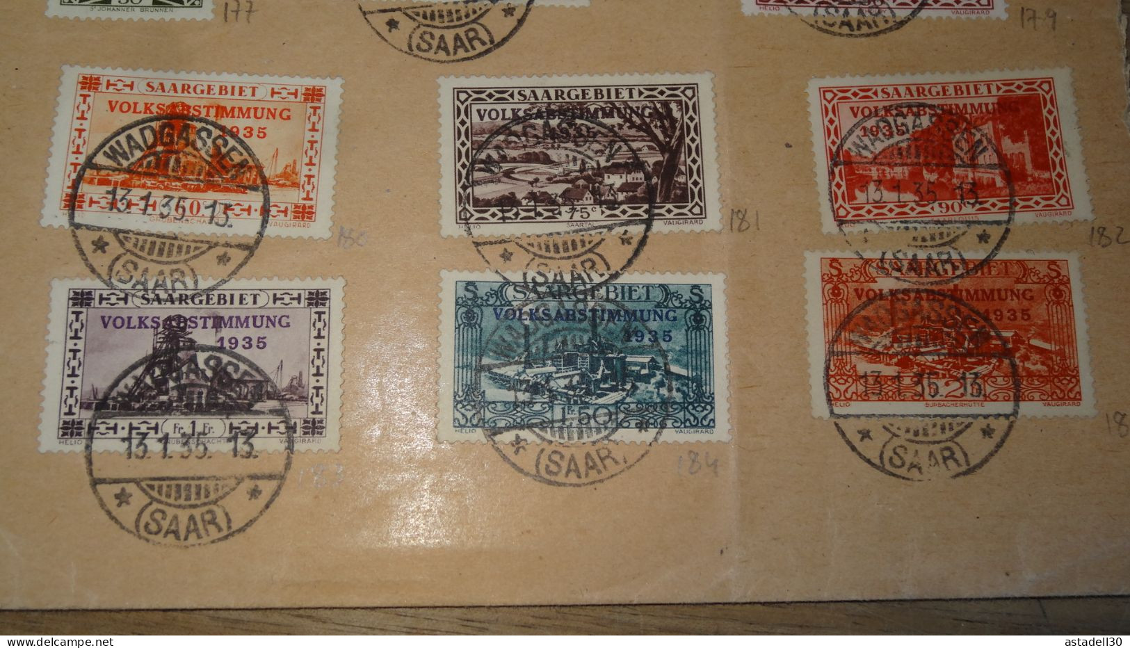 Grande Enveloppe SAARGEBIET , Wadgassen 1935, Registered  .......... 240424......... CL9-60a - Cartas & Documentos