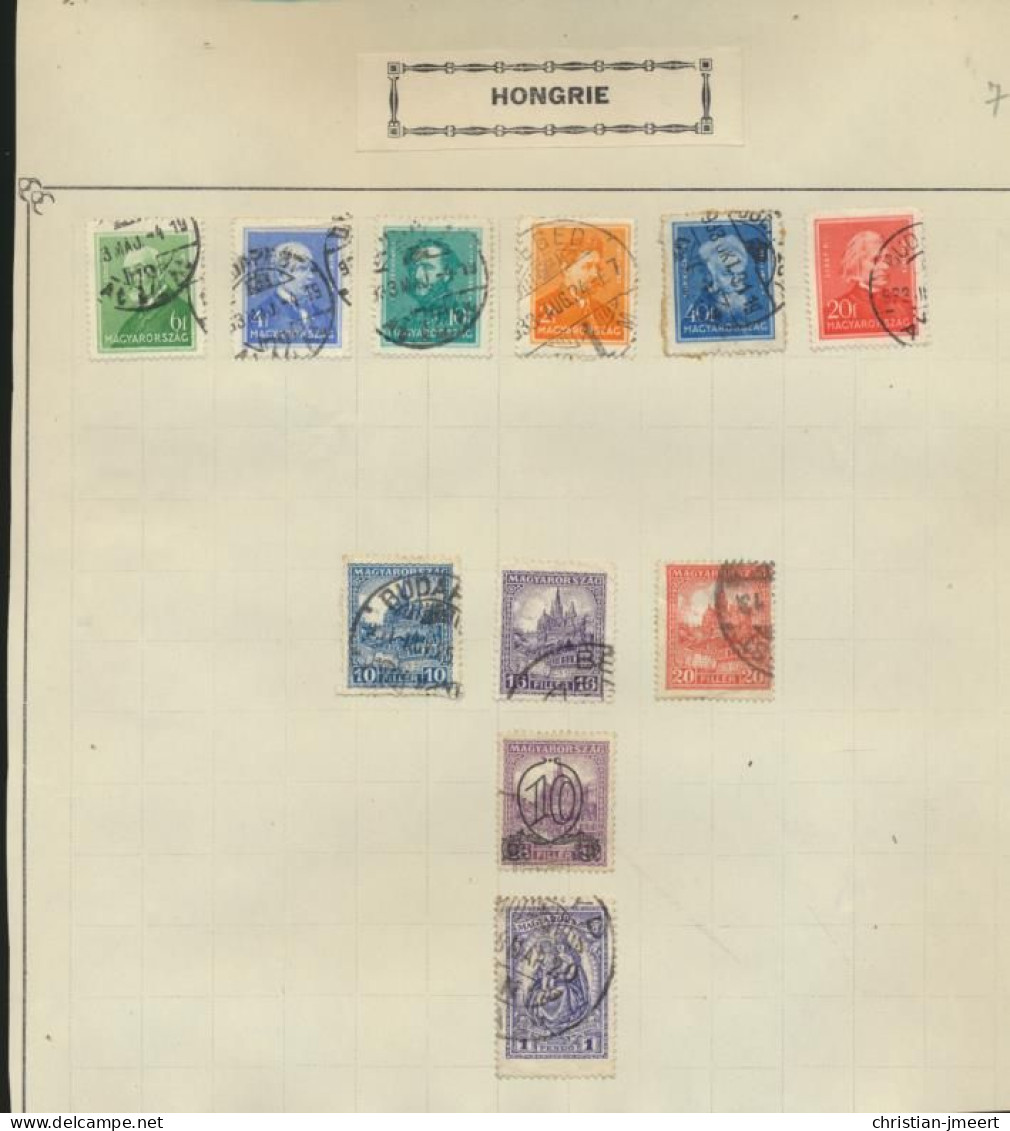 Hongrie avec très anciens sur propre charnière 185 timbres