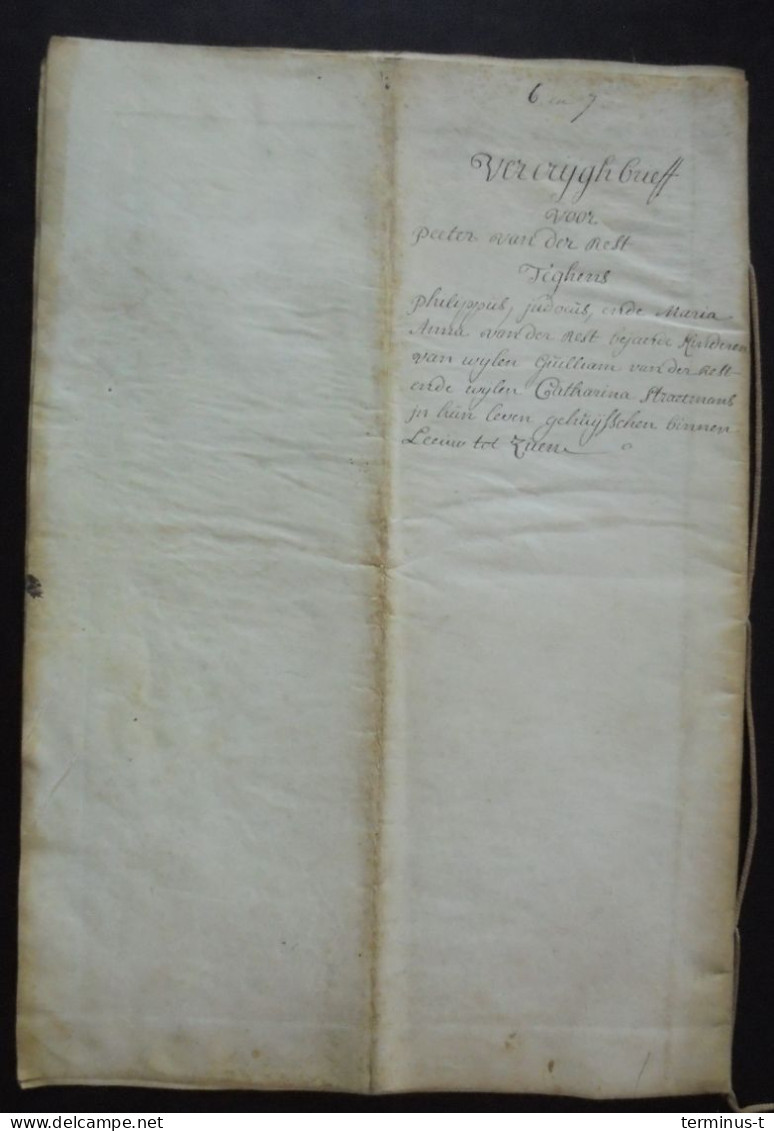 SINT-PIETERS-LEEUW. "Vercrijghbrief" Anno 1780 Op PERKAMENT - Manuscrits