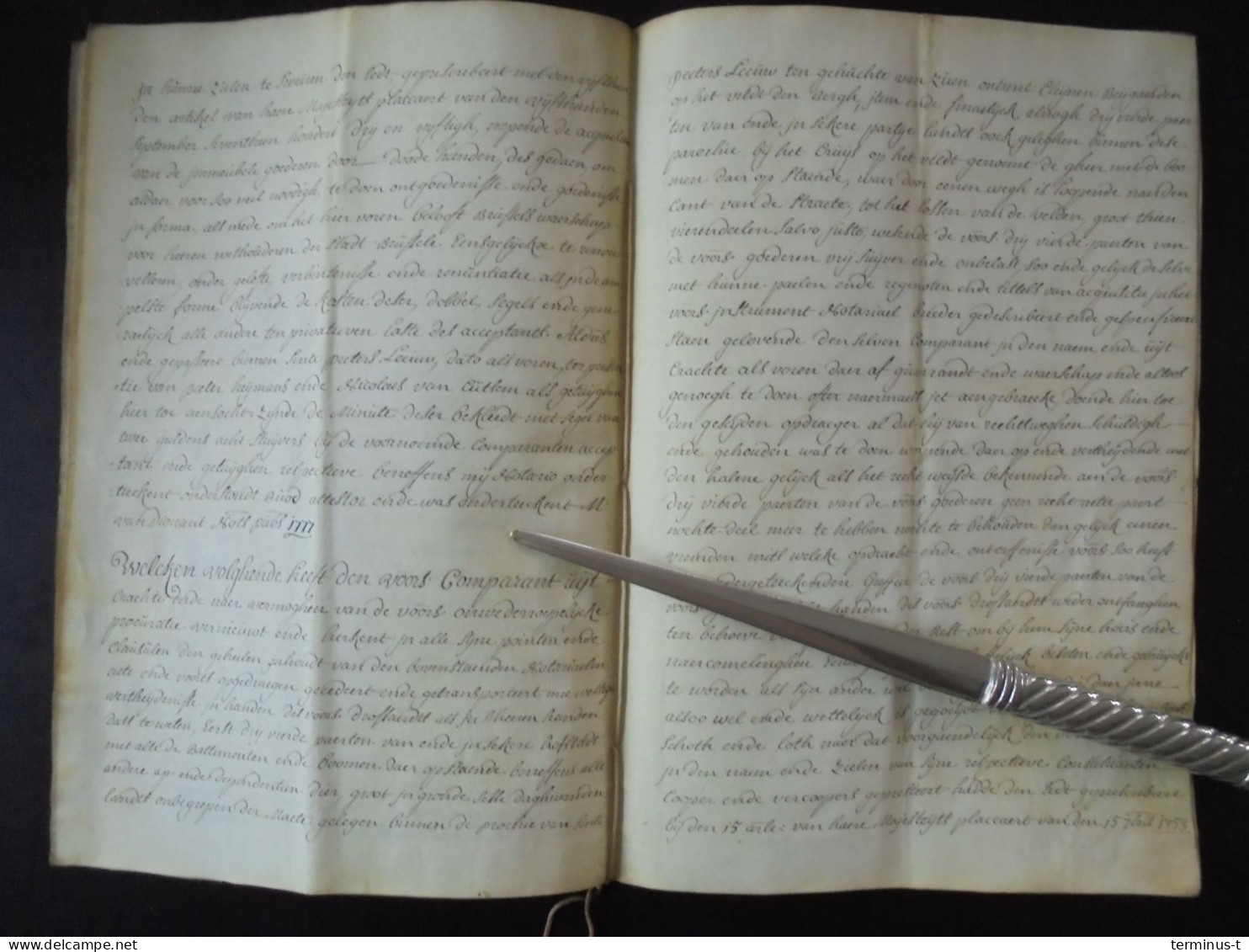 SINT-PIETERS-LEEUW. "Vercrijghbrief" Anno 1780 Op PERKAMENT - Manuskripte