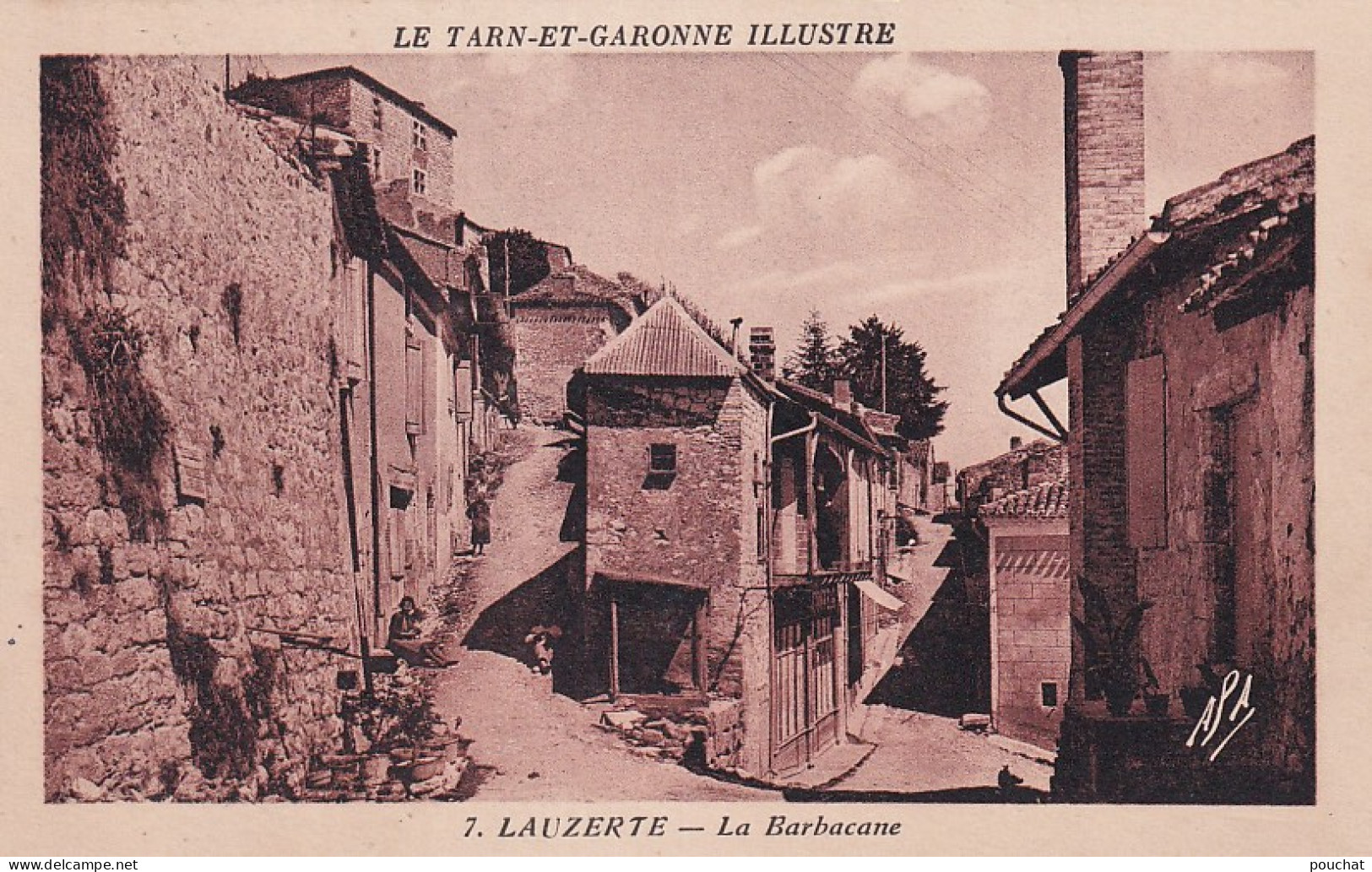 Z++ Nw-(82) LAUZERTE - LA BARBACANE - TAMPON REGIMENT D'INFANTERIE  DETACHEMENT DE MARMANDE - Lauzerte