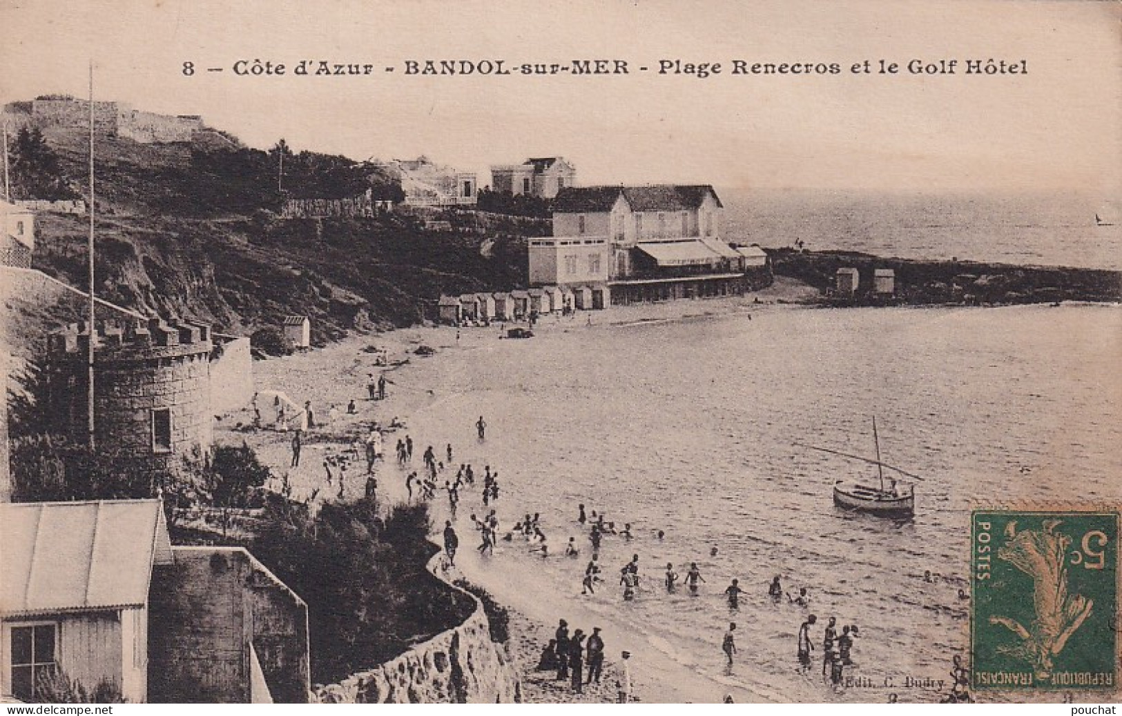 Z++ Nw-(83) BANDOL SUR MER - PLAGE RENECROS ET LE GOLF HOTEL - VUE GENERALE - Bandol