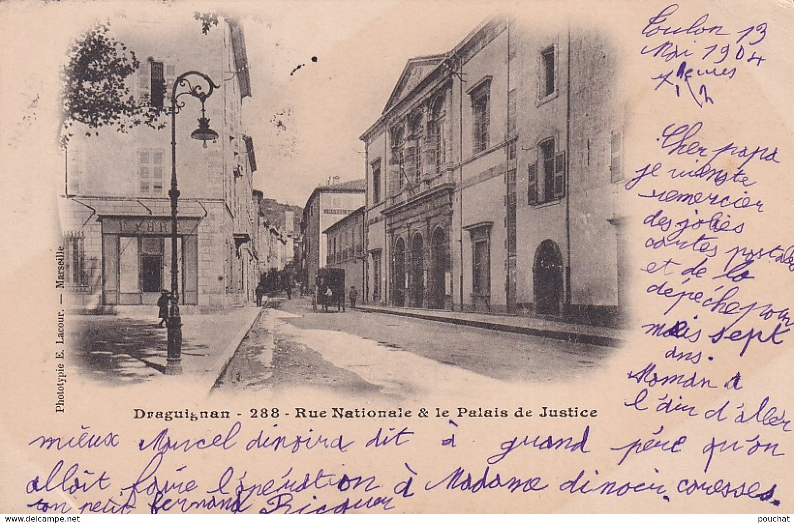 Z++ Nw-(83) DRAGUIGNAN - RUE NATIONALE ET LE PALAIS DE JUSTICE - Draguignan