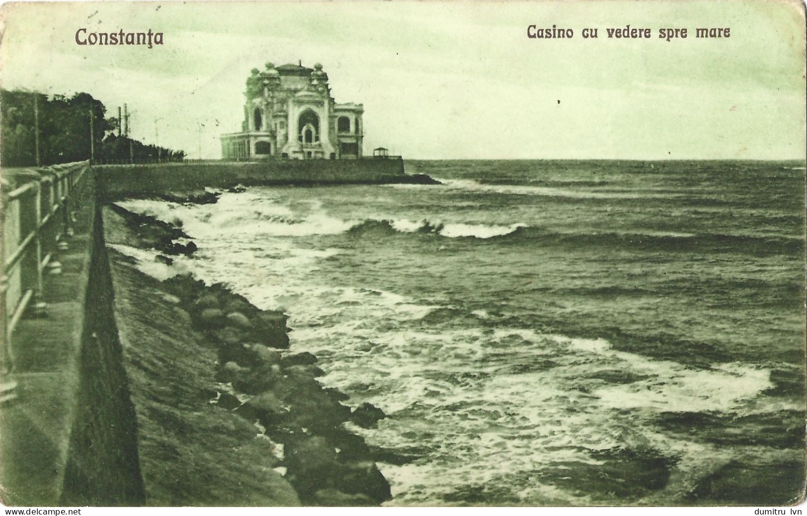 ROMANIA 1926 CONSTANTA - CASINO WITH SEA VIEW, BUILDING, ARCHITECTURE, CLIFF, SEASIDE - Romania