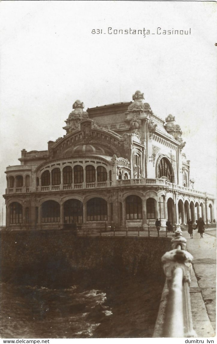 ROMANIA 1930 CONSTANTA - THE CASINO, BUILDING, ARCHITECTURE, PEOPLE, CLIFF - Romania