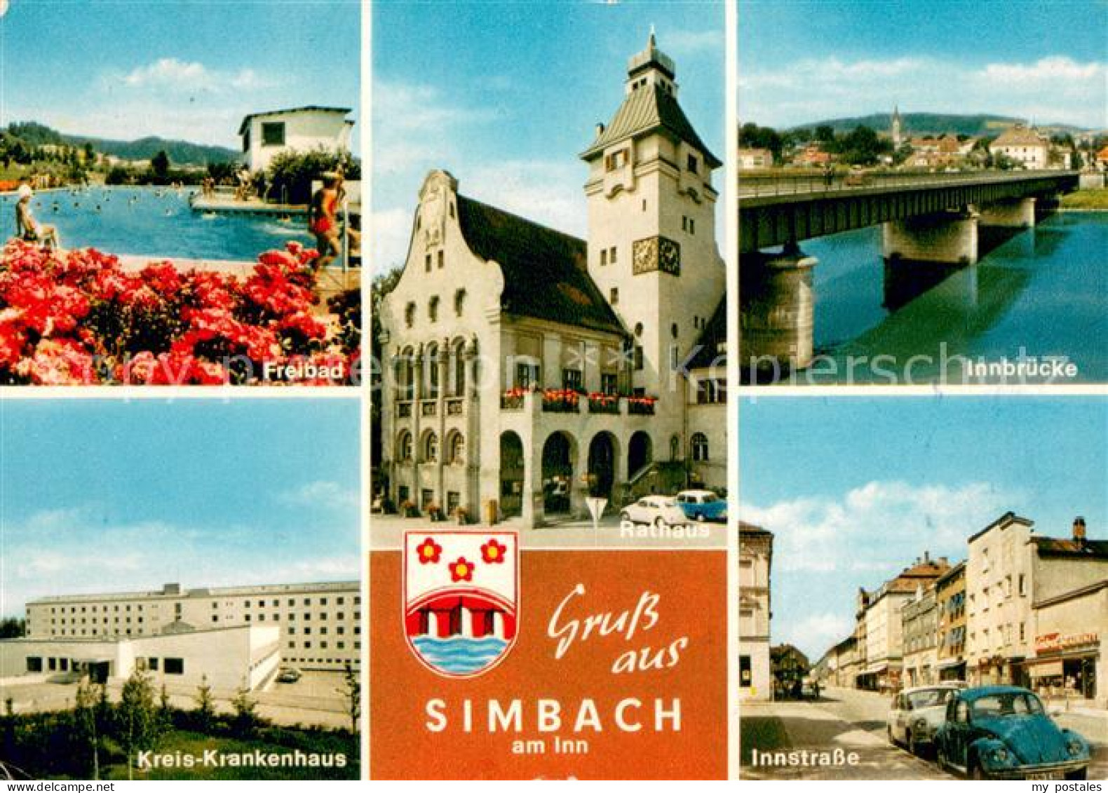 73670855 Simbach Inn Freibad Rathaus Innbruecke Kreiskrankenhaus Innstrasse Simb - Simbach