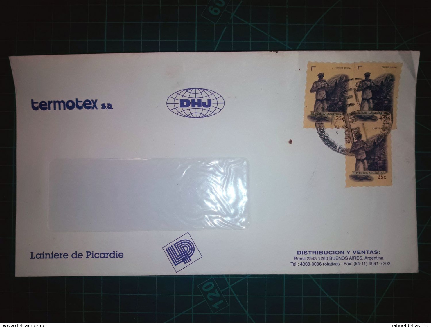 ARGENTINE, Enveloppe De "Termotex S.A., Distribution Et Ventes". Timbre-poste : Facteur Délivrant Des Lettres. - Oblitérés