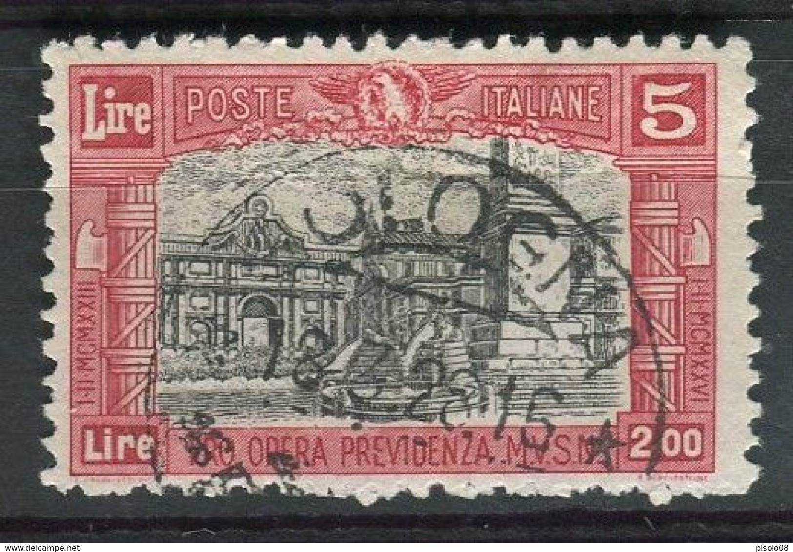 REGNO 1928 MILIZIA 2° EMISSIONE 5 L. + 2 L. USATO - Usados