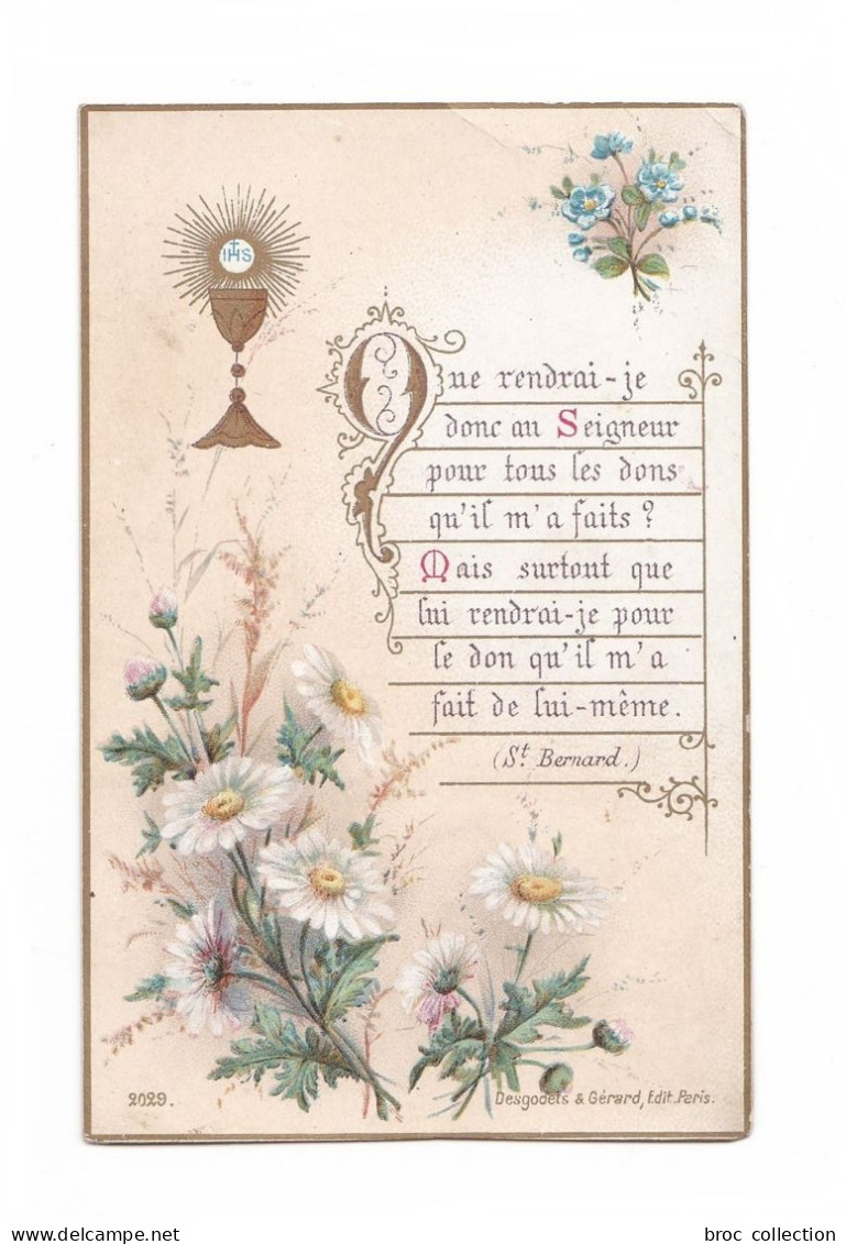 Orléans, 1re Communion De Madeleine Robineau, 1909, Cit. Saint Bernard, éd. Desgodets & Gérard 2029 - Devotion Images