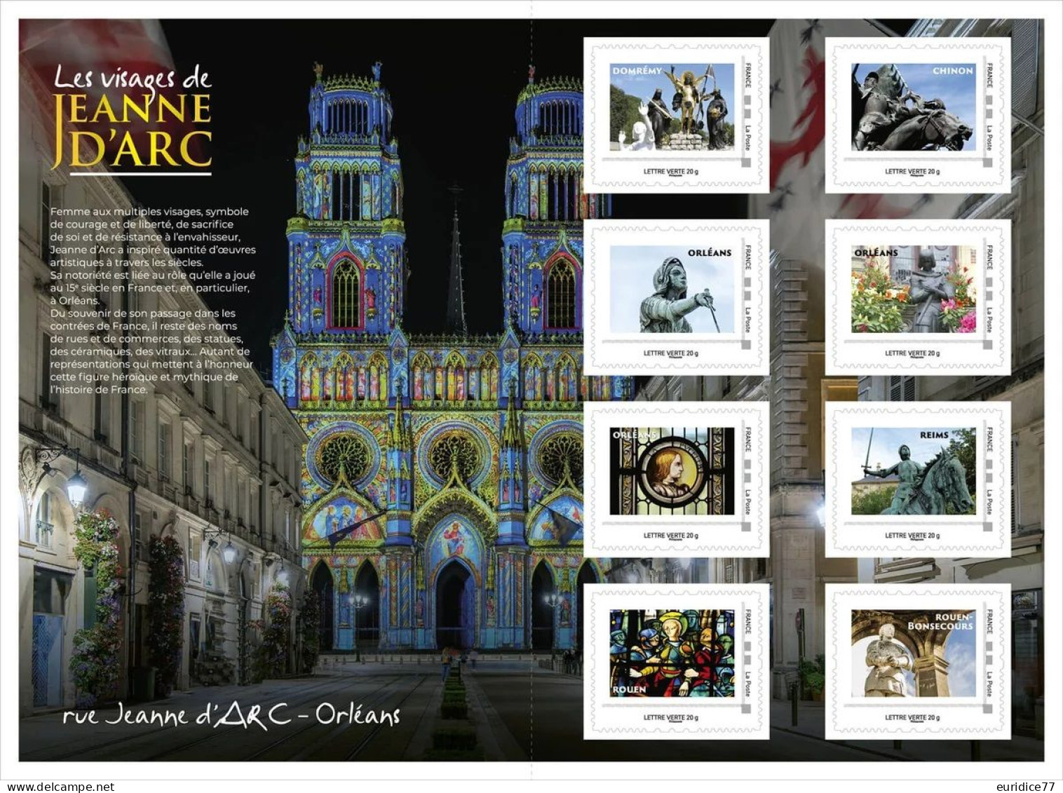France 2023 - Collector 8 Timbres - Les Visages De Jeanne D'Arc - Lettre Verte - Collectors