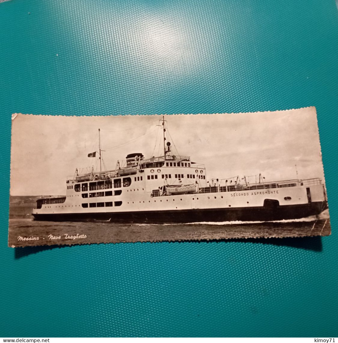 Cartolina Messina - Nave Traghetto. Viaggiata 1956 - Messina